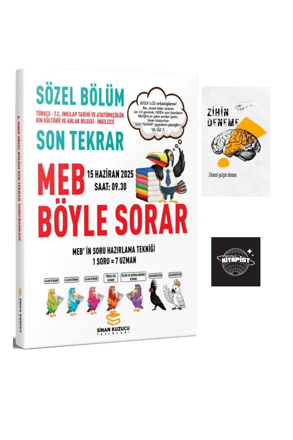 SİNAN KUZUCU YAYINLARI SİNAN KUZUCU LGS SÖZEL SON TEKRAR DENEME+ZİHİNDENEME+SK93