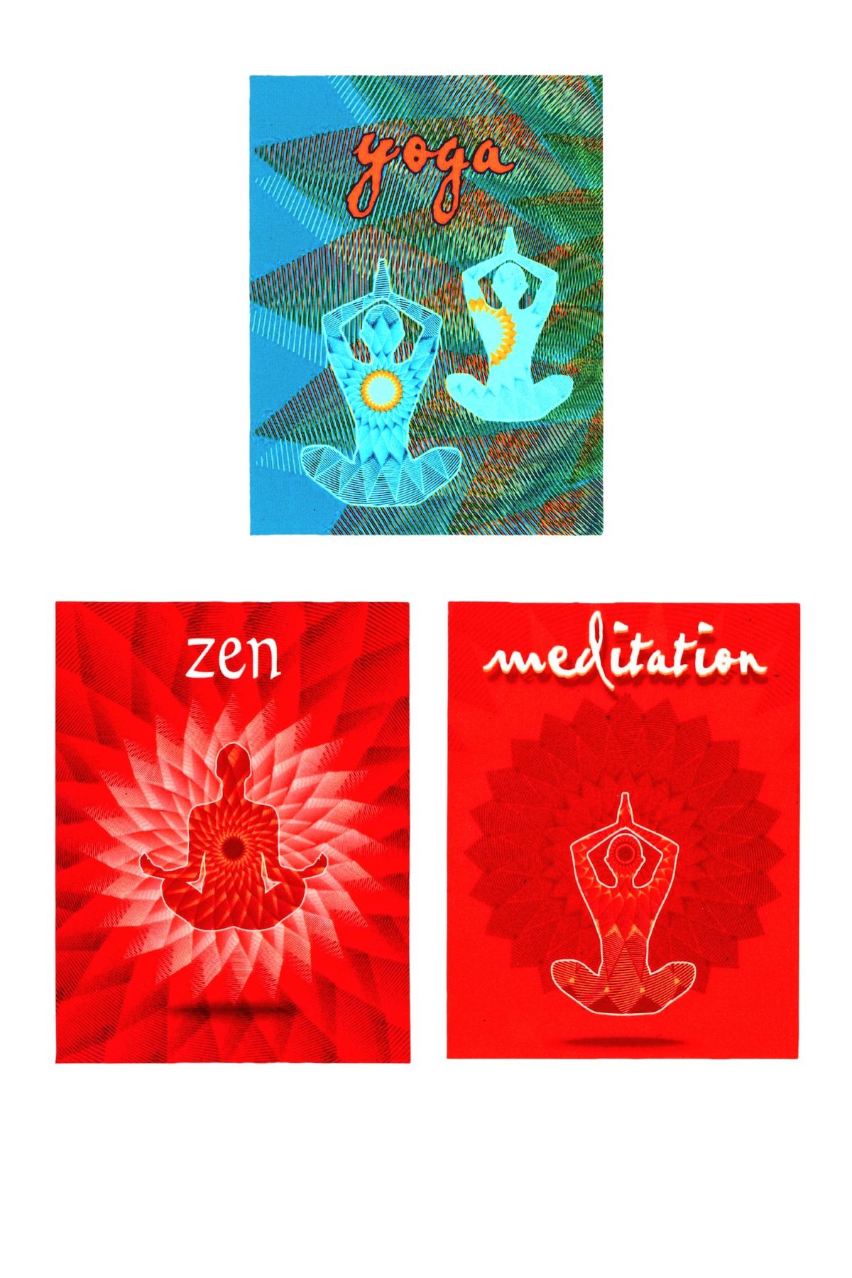 BeeCraft Yoga-Zen-Meditasyon Buzdolabı Magneti 3'lü Set