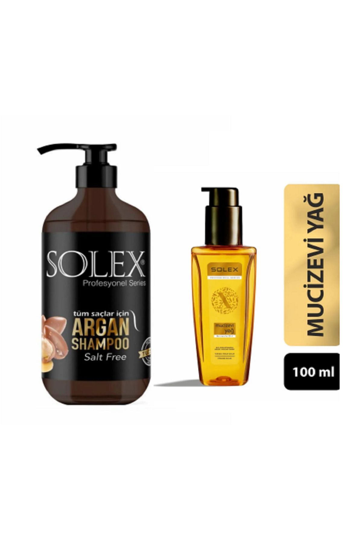 Solex Tuzsuz Argan Yağı Özlü Şampuan 1.000 ml + Mucizevi Argan Keratin Yağ Iksiri Serum 100 ml
