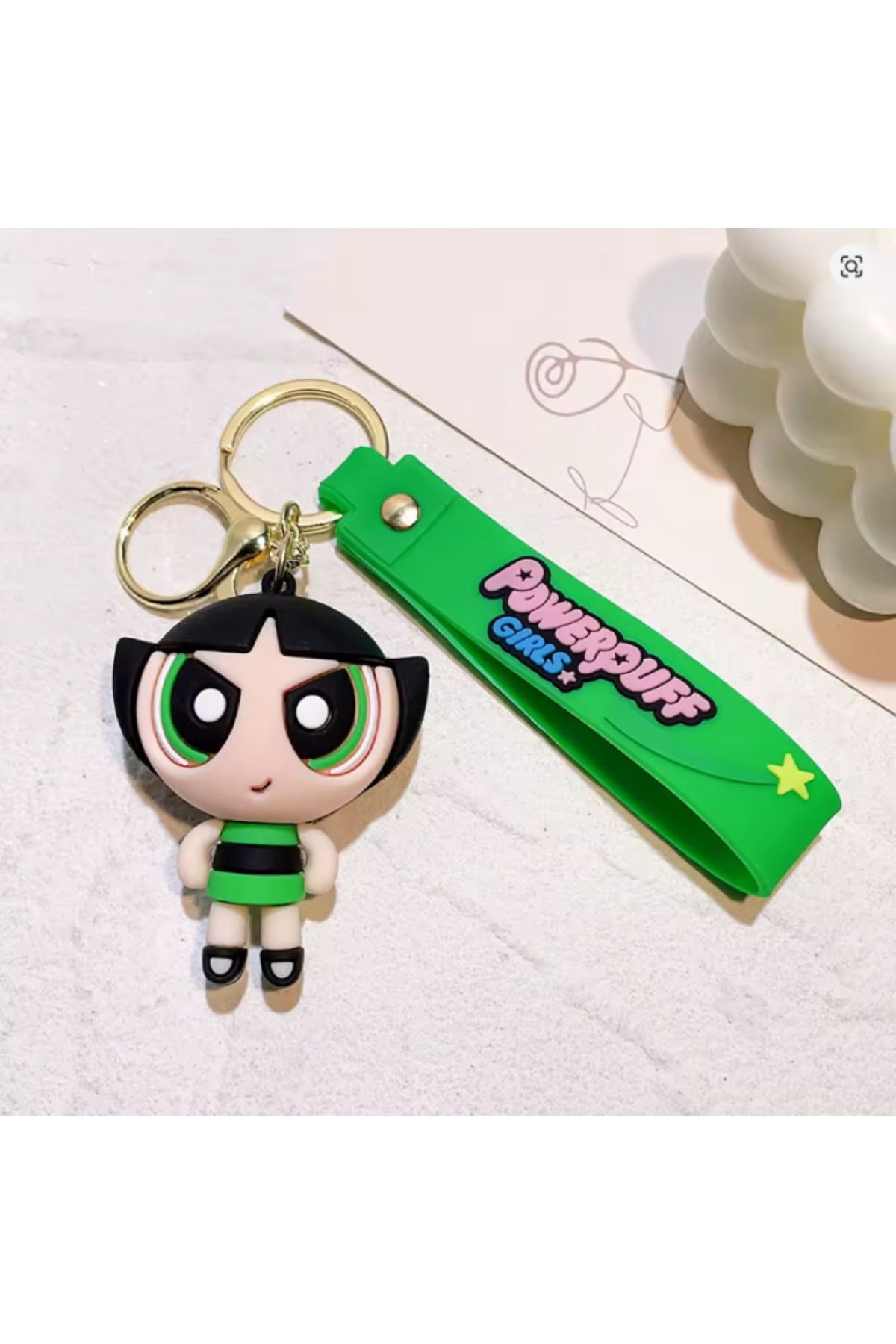 Bizde Ne Yok ki Powerpuff Girls Yaratıcı 3D Lüks Büyük Boy Anahtarlık -Çanta Süsü 4 Farklı Model