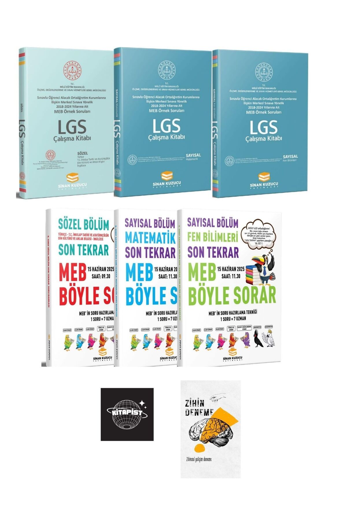 SİNAN KUZUCU YAYINLARI SİNAN KUZUCU LGS TÜM DERSLER MEB ÖRNEK SORULAR VE SON TEKRAR DENEMELERİ+ZİHİN DENEME+HVS117