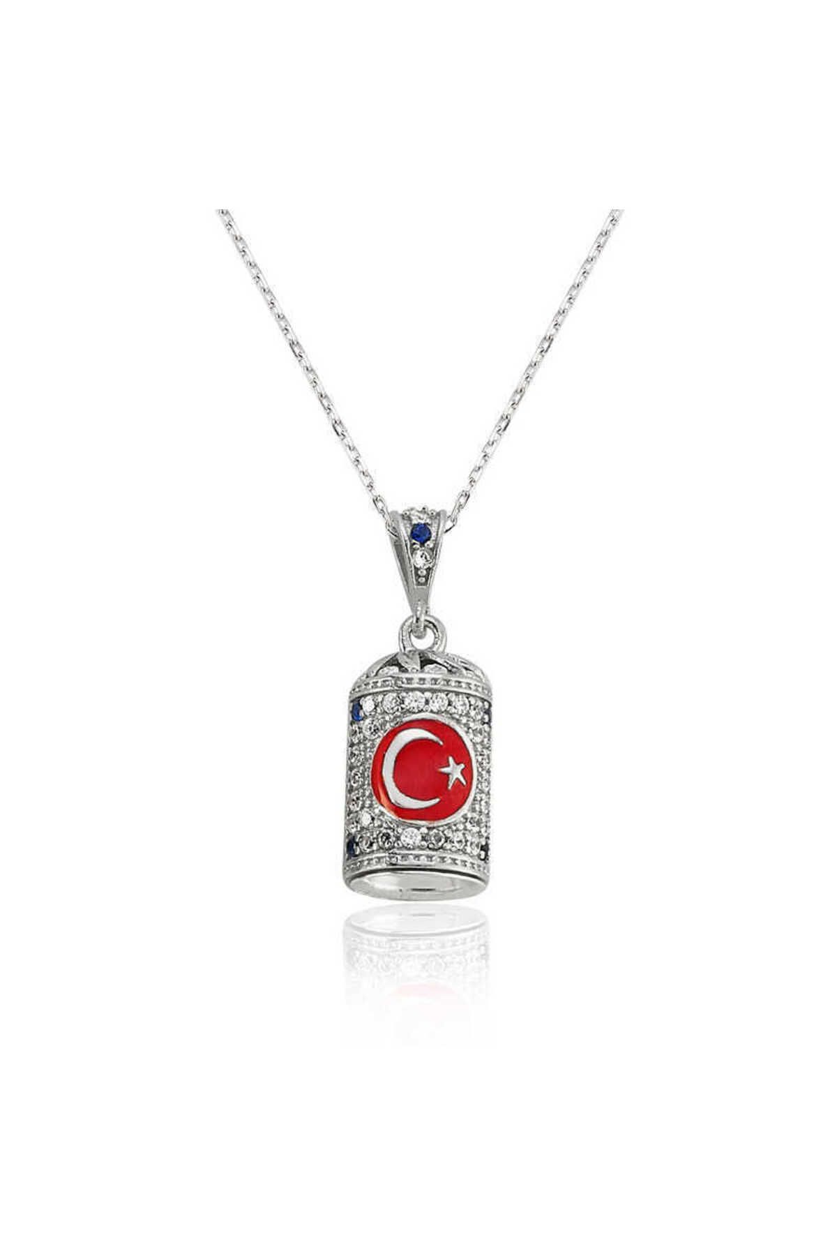 S PAZARIM Gümüş Ay Yıldız Cevşen Kolye