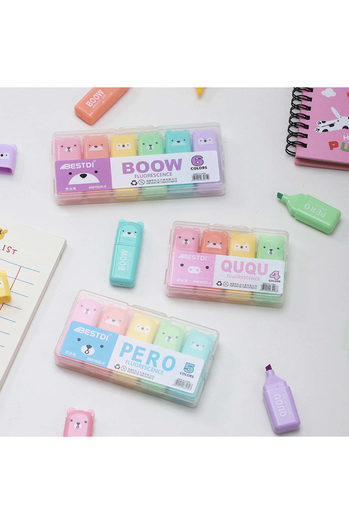 Livava Ayıcıklı 6 Renk Keçeli Kalem Seti, Renkli, 6x2