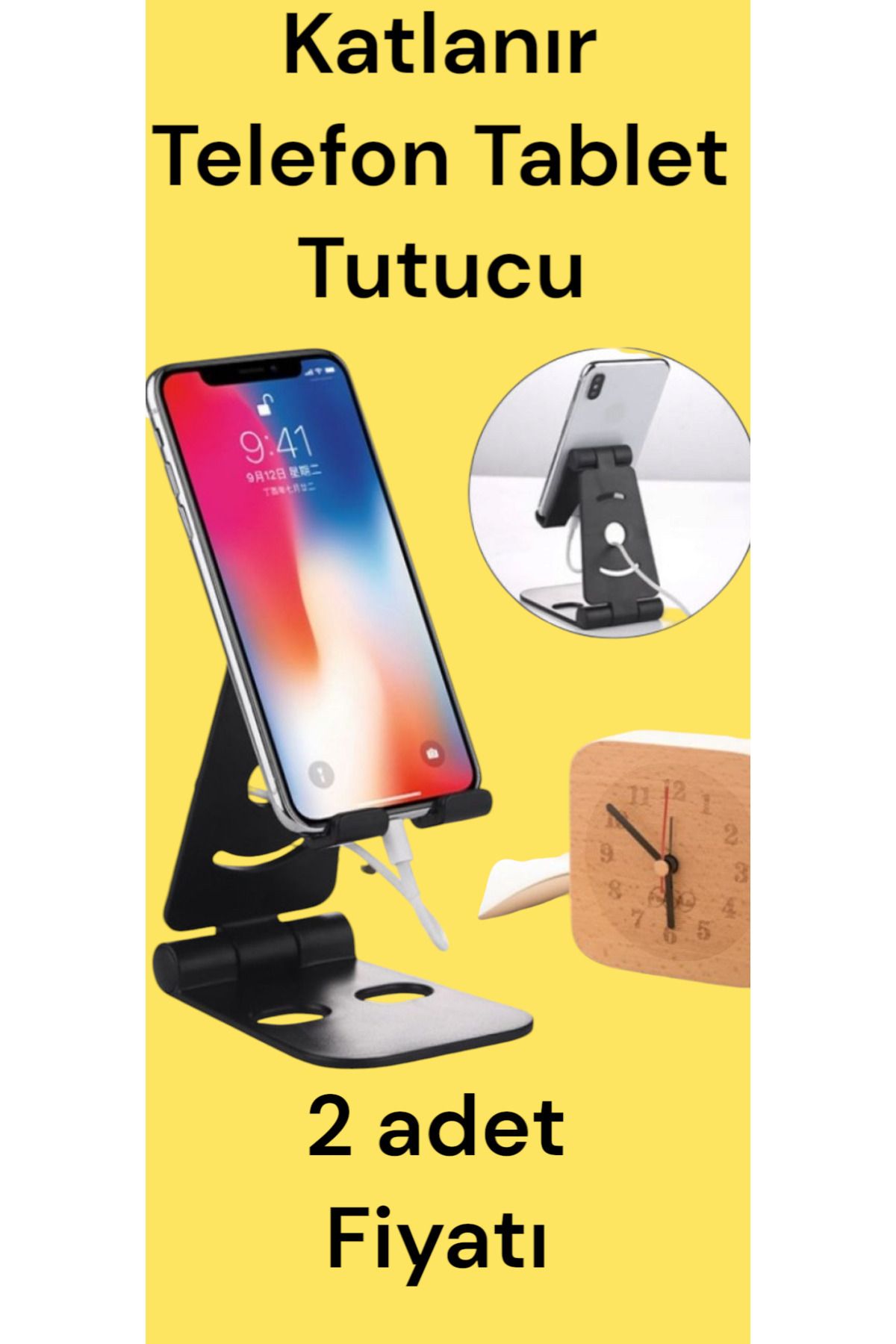 SteelDesing Masaüstü Katlanır Telefon Tablet Tutucu telefon standı