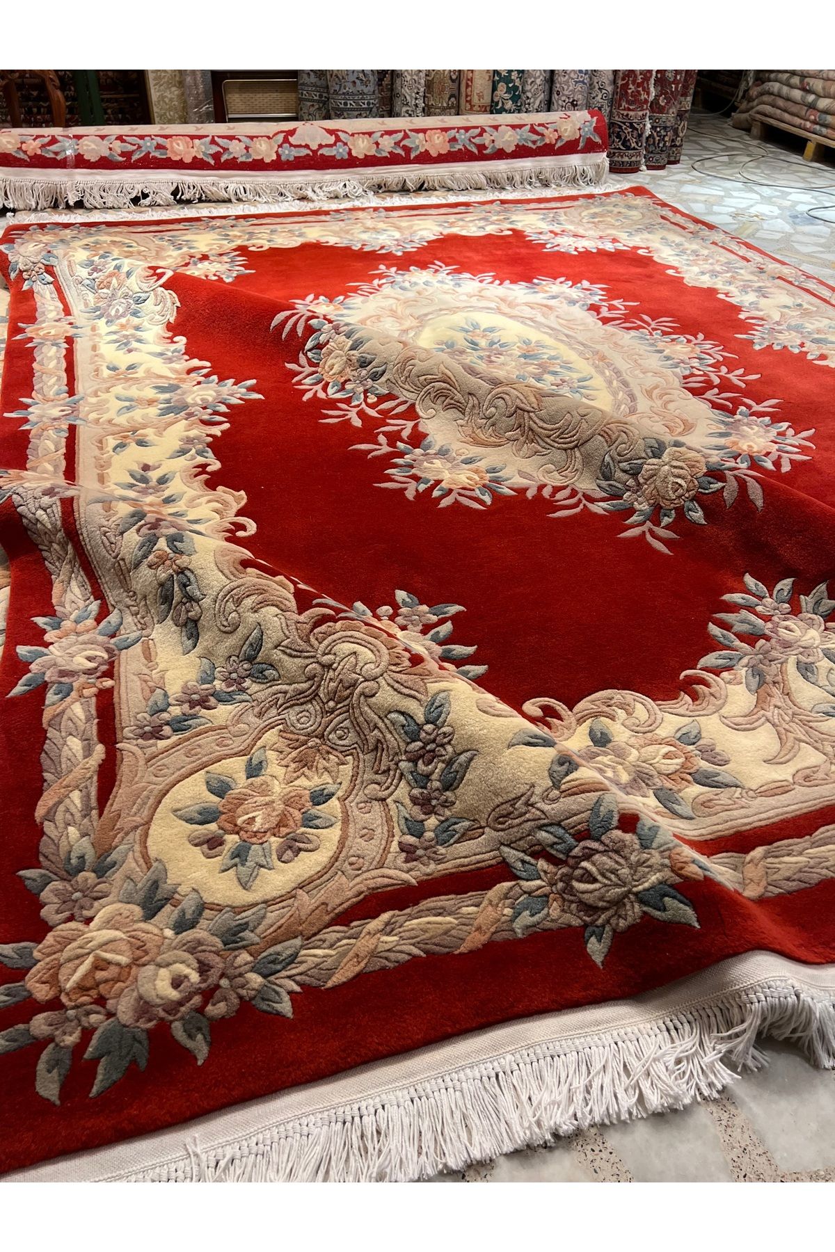 RD RAMAZAN DAĞ EL HALI SANATI El Dokuma Kabartmalı Çin Halısıdır Muhteşem Bir Üründür Ebat 304x244
