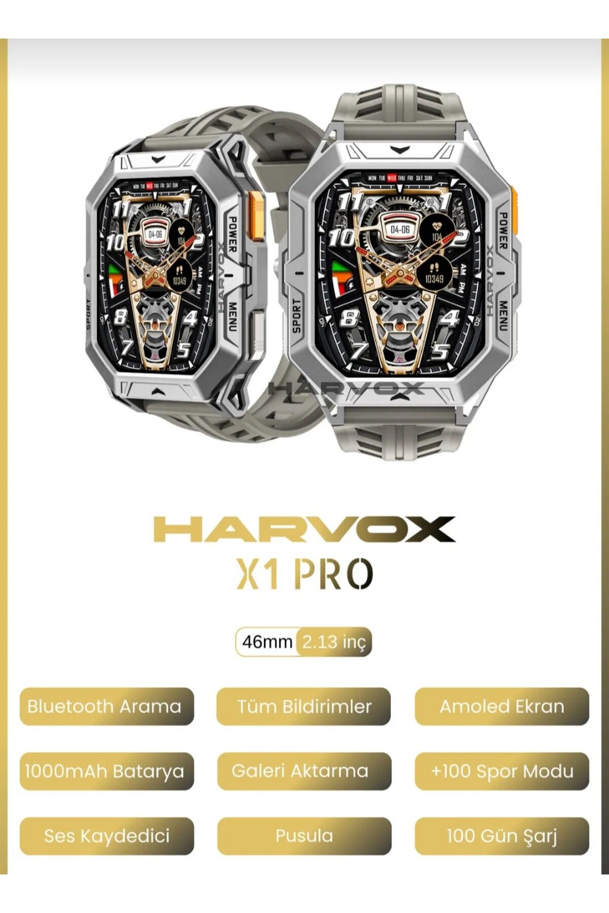 ar&be X1 PRO HARVOX Watch Akıllı Saat Iphone Ve Android Tüm Telefonlara Uyumlu