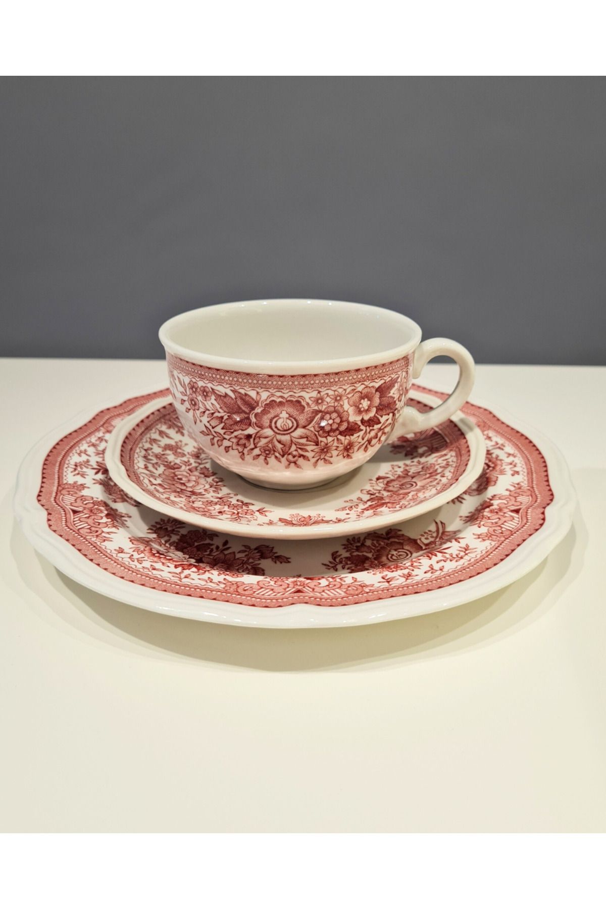 Villeroy & Boch Fasan Serisi, Saar Damgalı Çay Fincanı Ve Pasta Tabağı Trio Seti (VİNTAGE, 3 PARÇA, 170 ML)