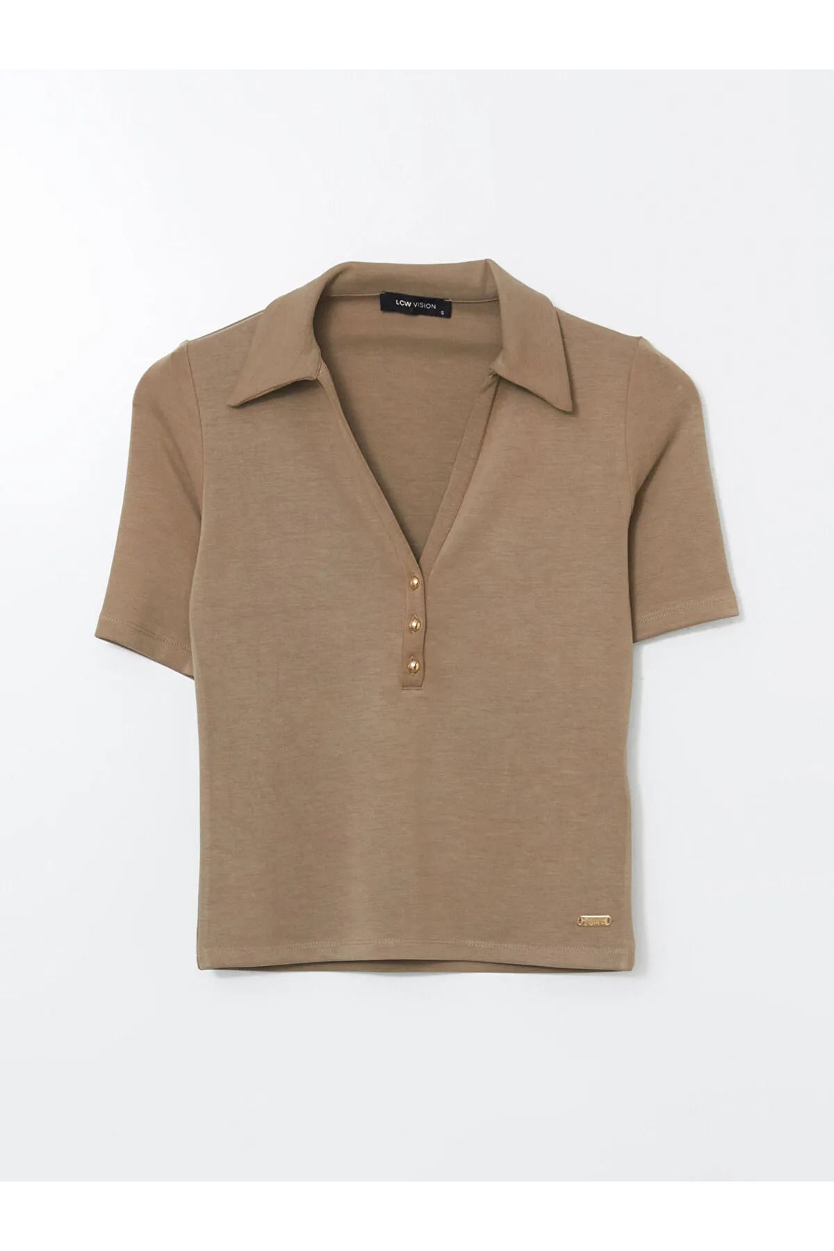 LC Waikiki Polo Yaka Modal Karışımlı Kadın Tişört