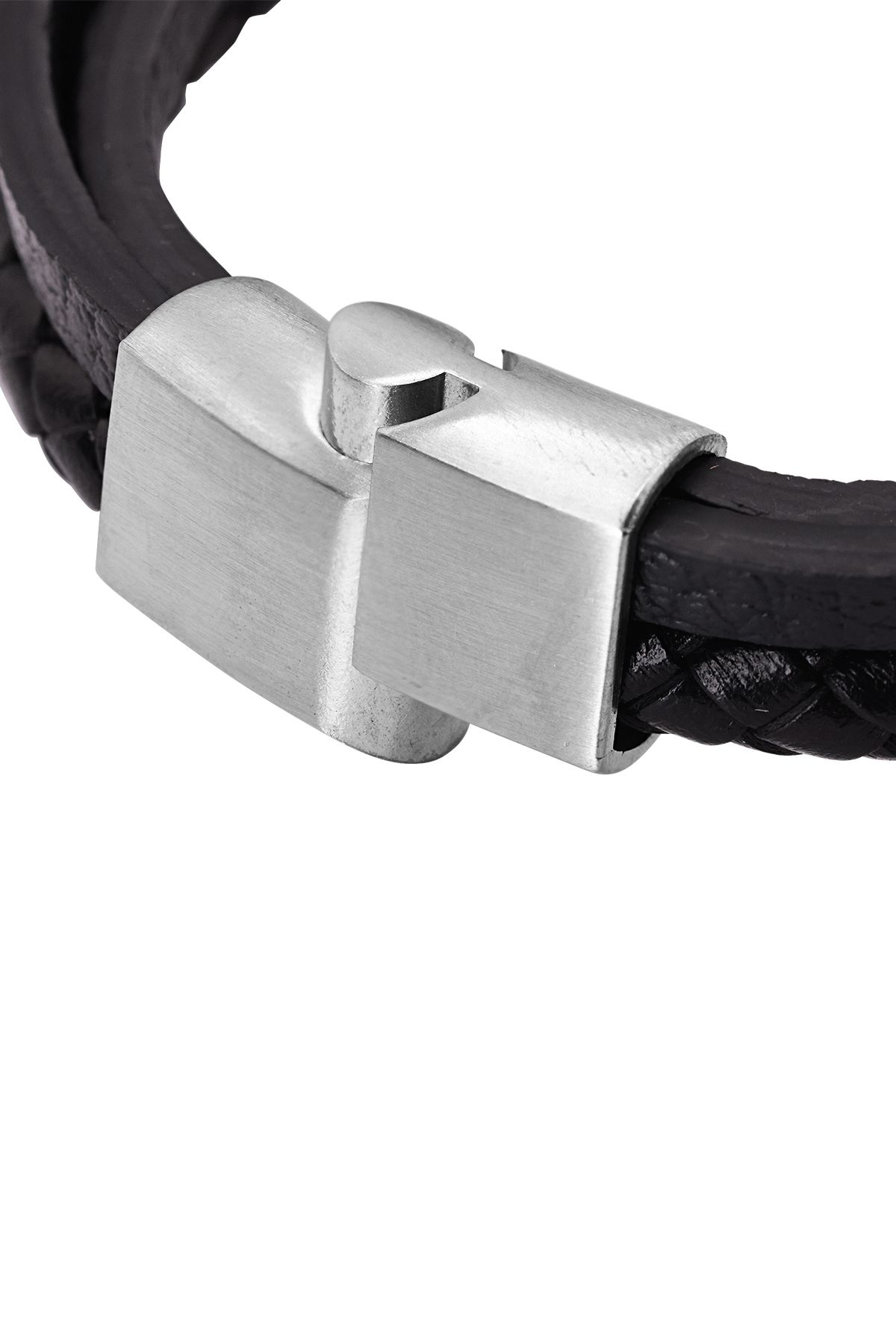 Heideman-Lederamband Herren Ocean Silberfarben Matt Festlich 4
