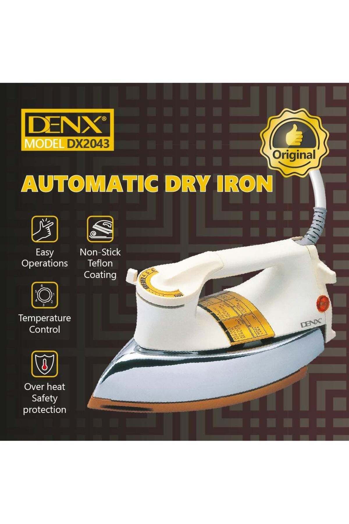 Denx-مكواة أوتوماتيكية بنظام أمان متقدم وإعدادات مختلفة لدرجة الحرارة للكي 3
