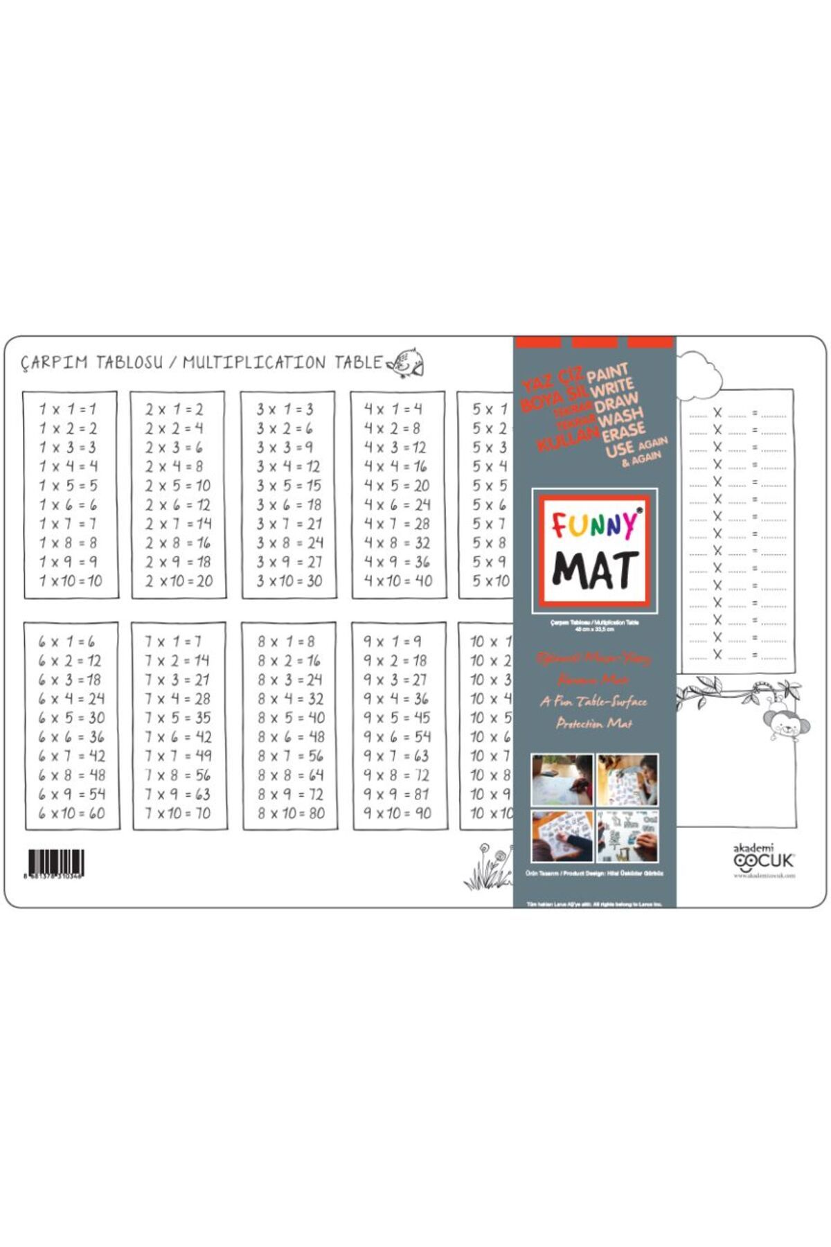 Destek Yayınları Funny Mat - Çarpım Tablosu 33,5x48cm