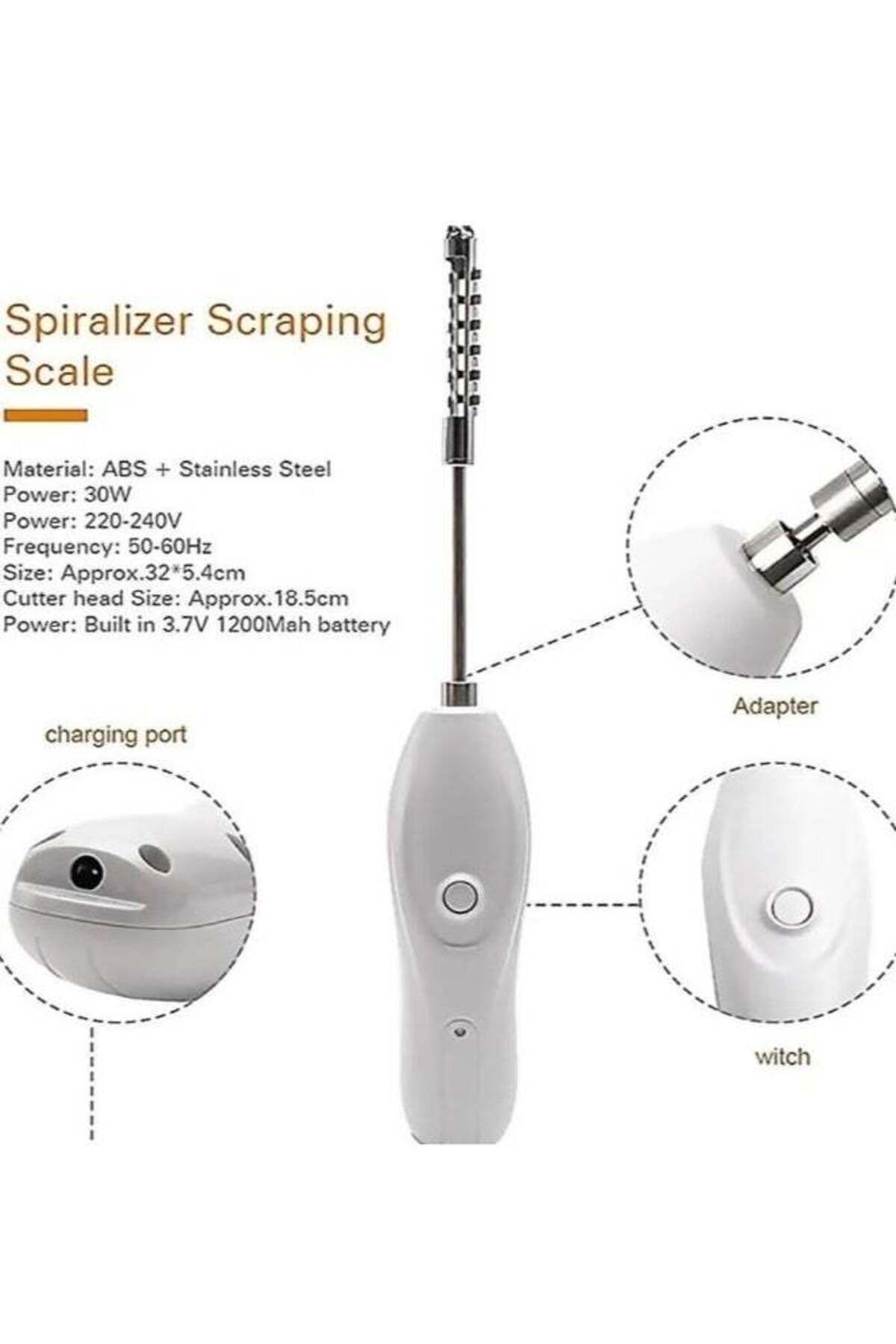 Denx-Rechargeable Portable Vegetable Corer, Electric Fish Scale Remover, Multi-function Scraper with 2 2