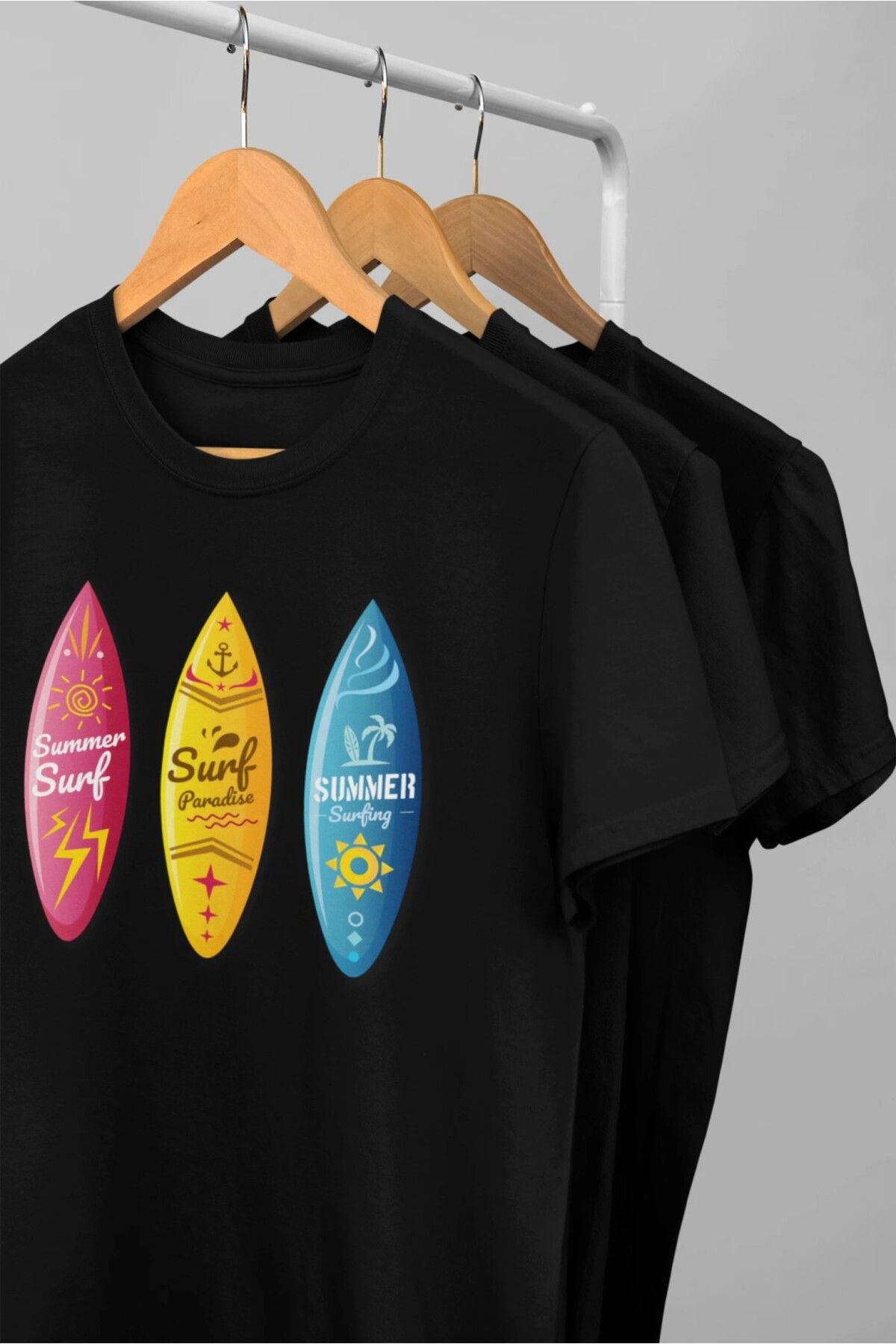 soul stop where freedom flows against the current Summer Surfboards Unisex Erkek T-Shirt – Soul Stop Özgün Tasarımı