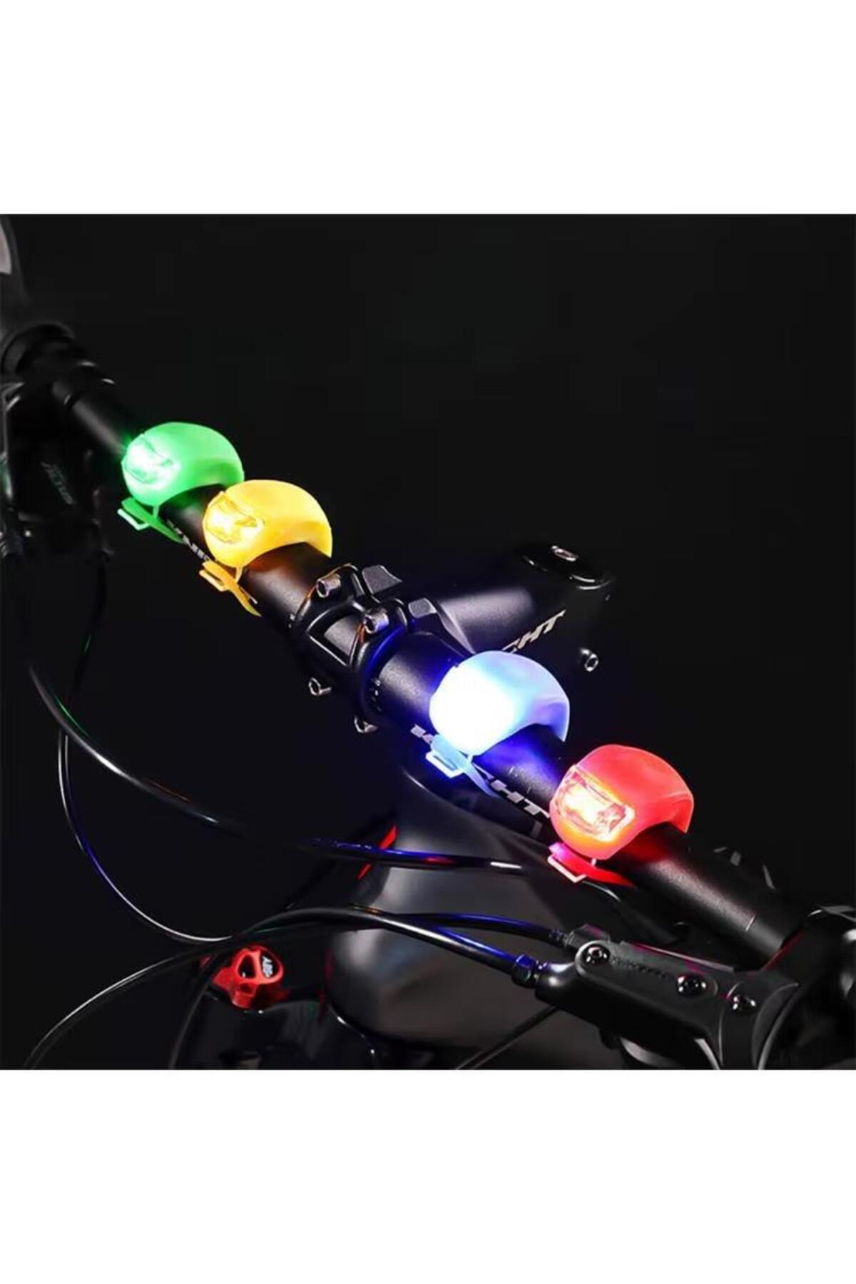 sanal trend 2 Adet Led Işıklı 3 Fonksiyonlu Bisiklet Scooter Işık Su Geçirmez Flaşör Seti