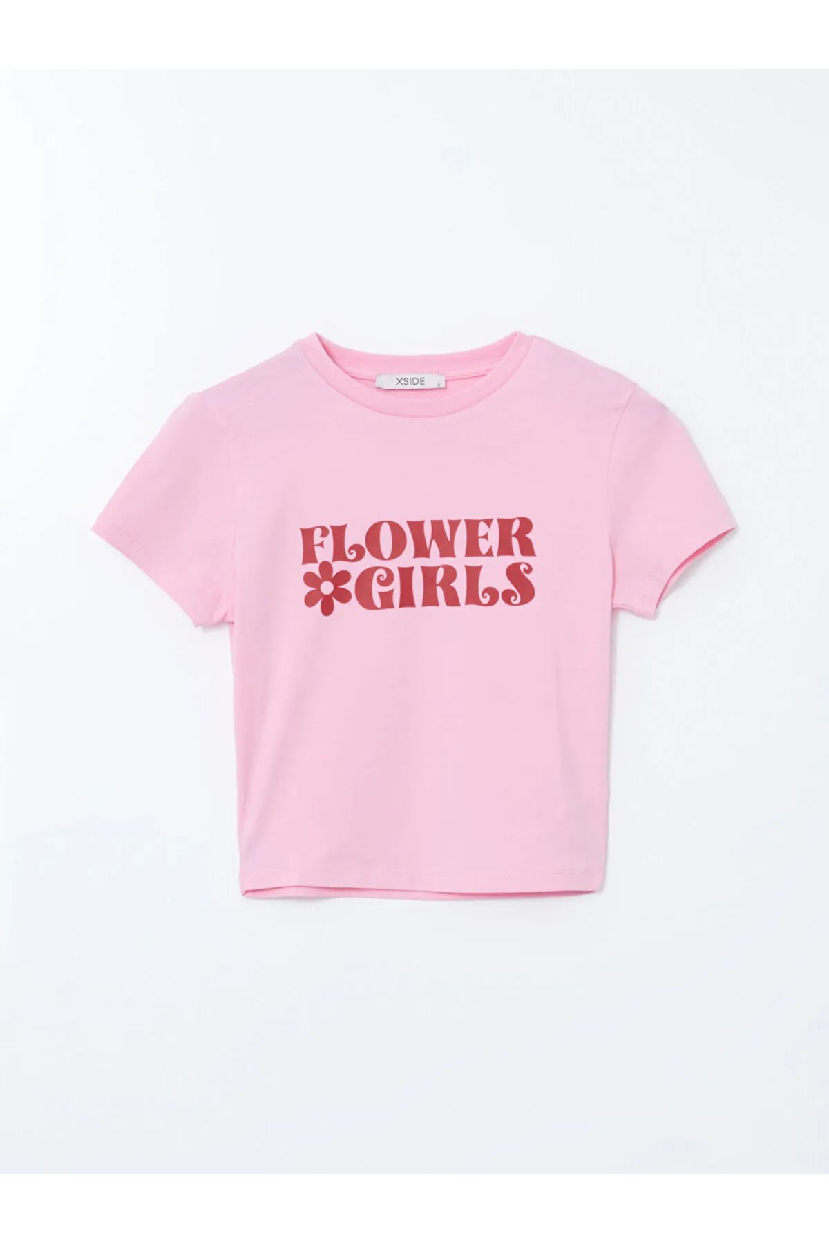 LC Waikiki Bisiklet Yaka Baskılı Kadın Crop