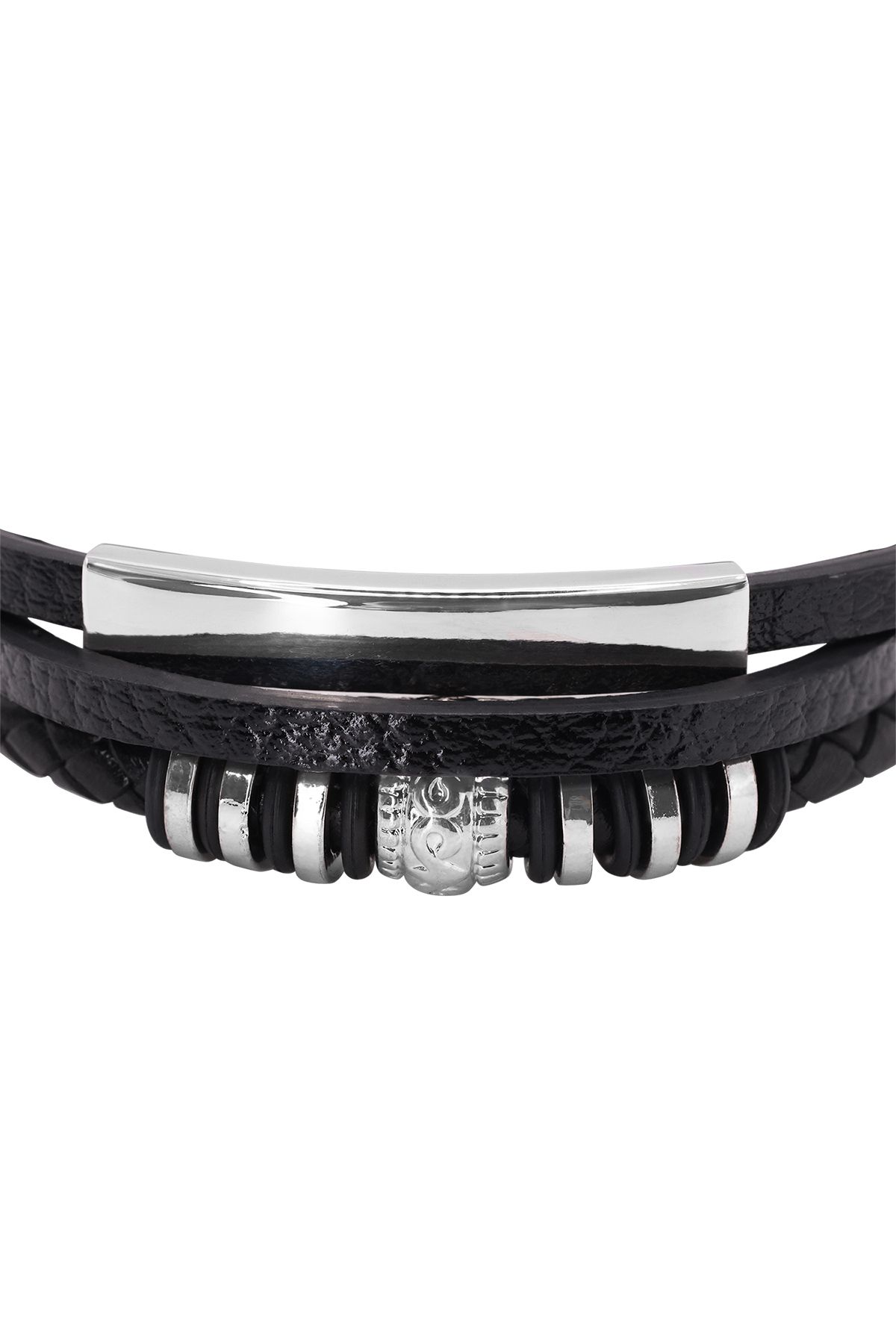 Heideman-Lederamband Herren Ocean Silberfarben Matt Festlich 3