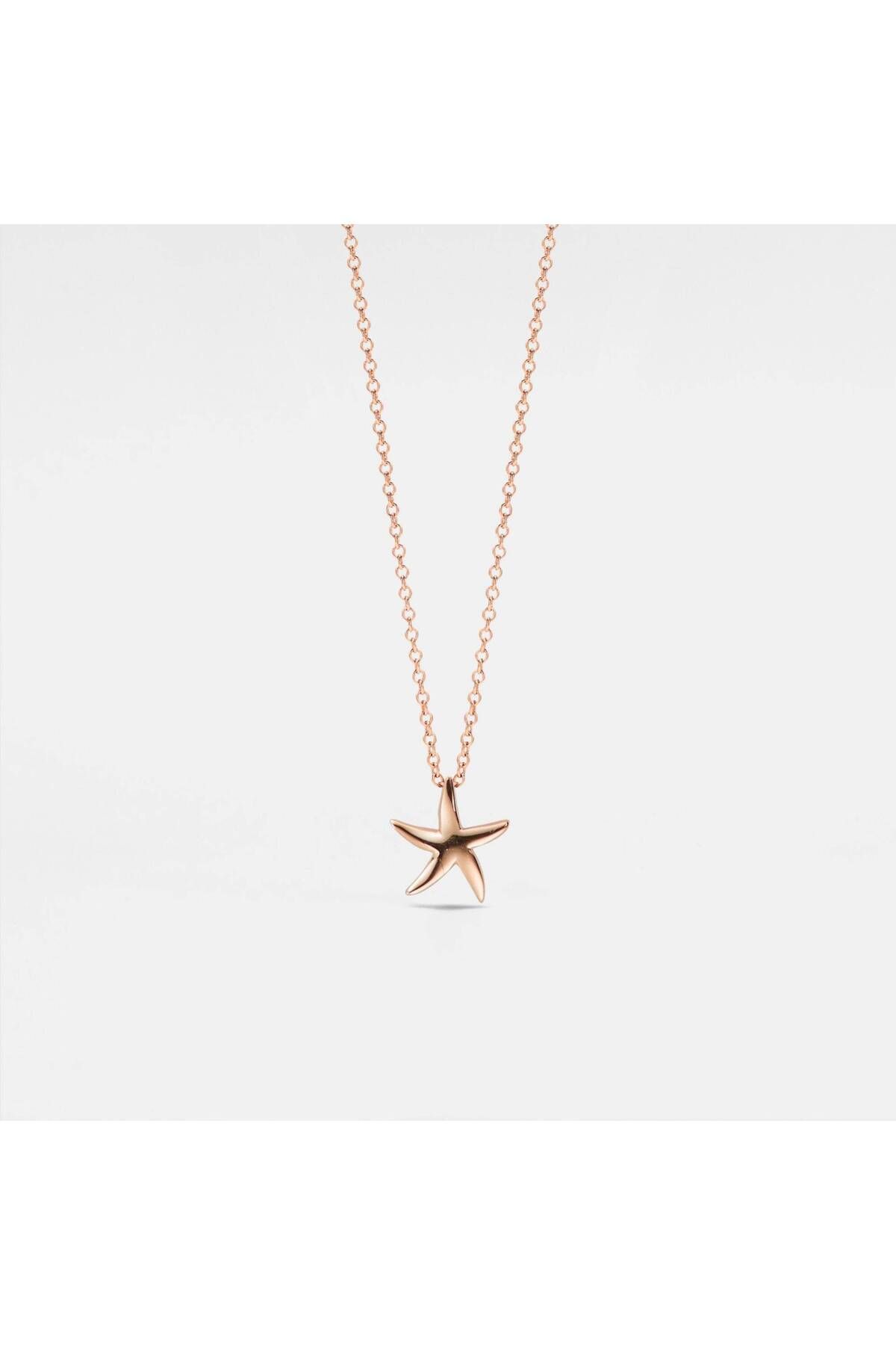 VESTA JEWELRY 925 Ayar Gümüş Kadın Deniz Yıldızı Model Altın Kaplamalı Kolye