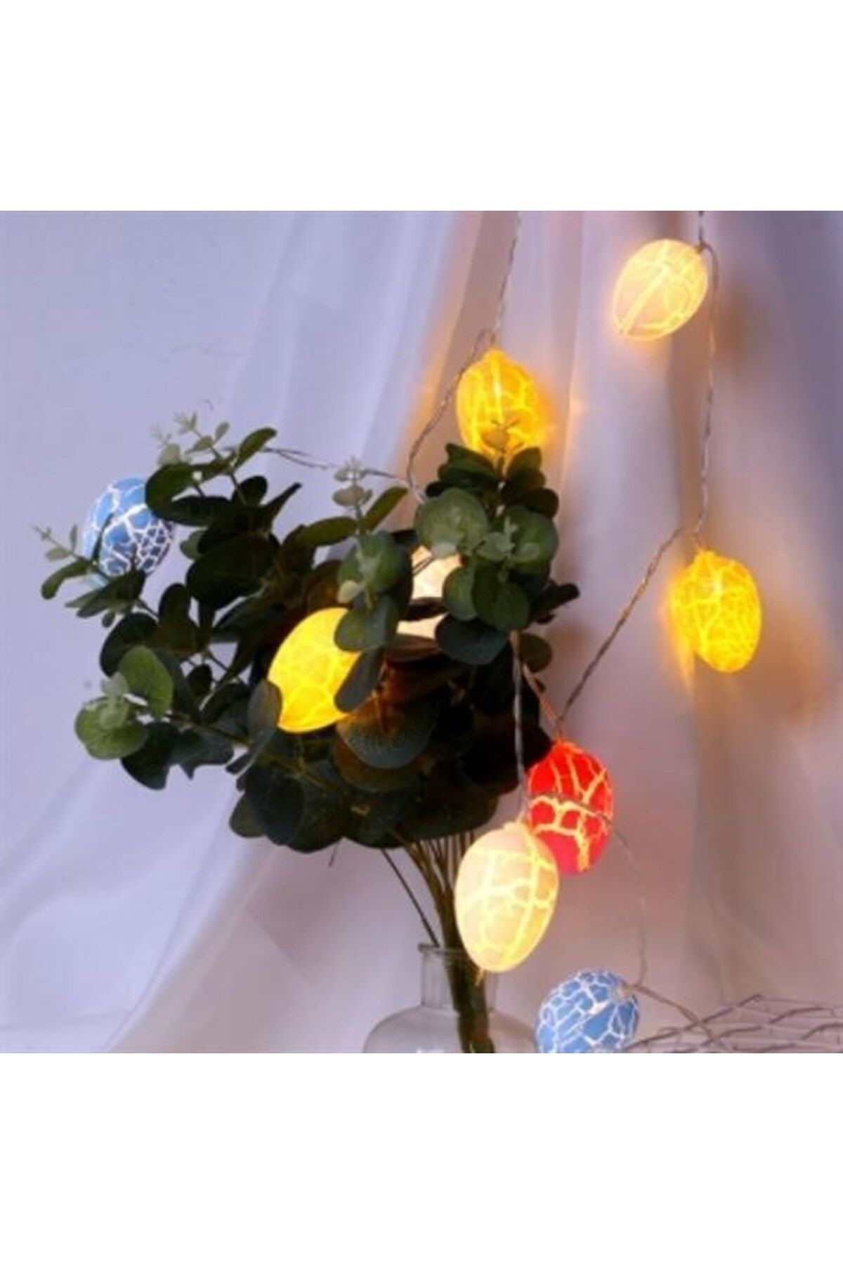 Cetiner Group BUFFER® 10lu Renkli Yumurta Şeklinde Dekoratif Dolama Led Aydınlatma
