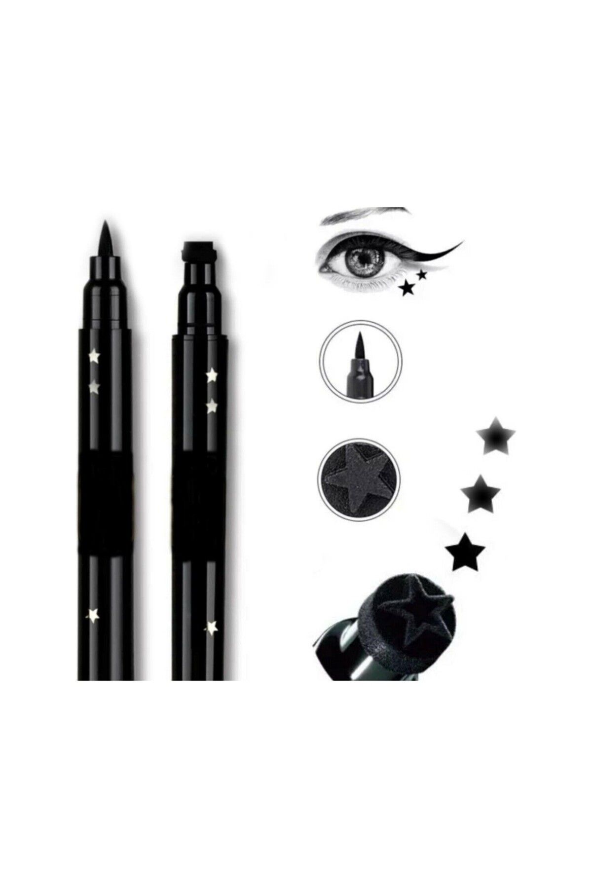 TRENDYENİLİK Çift Uçlu Yıldız Desenli Eyeliner