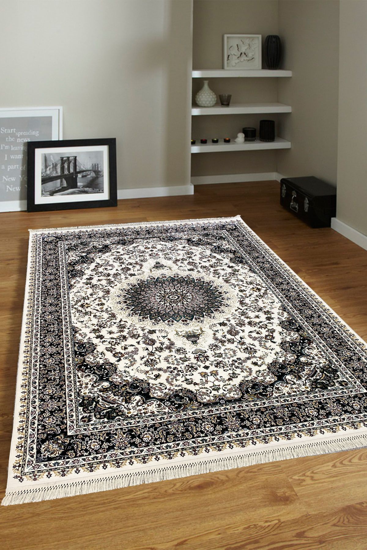 ünalcarpet 4 Metrekare - 6 Metrekare Modern Salon Ve Oturma Odası Halısı Yumuşak Doku Antialerjik Ipek Krem
