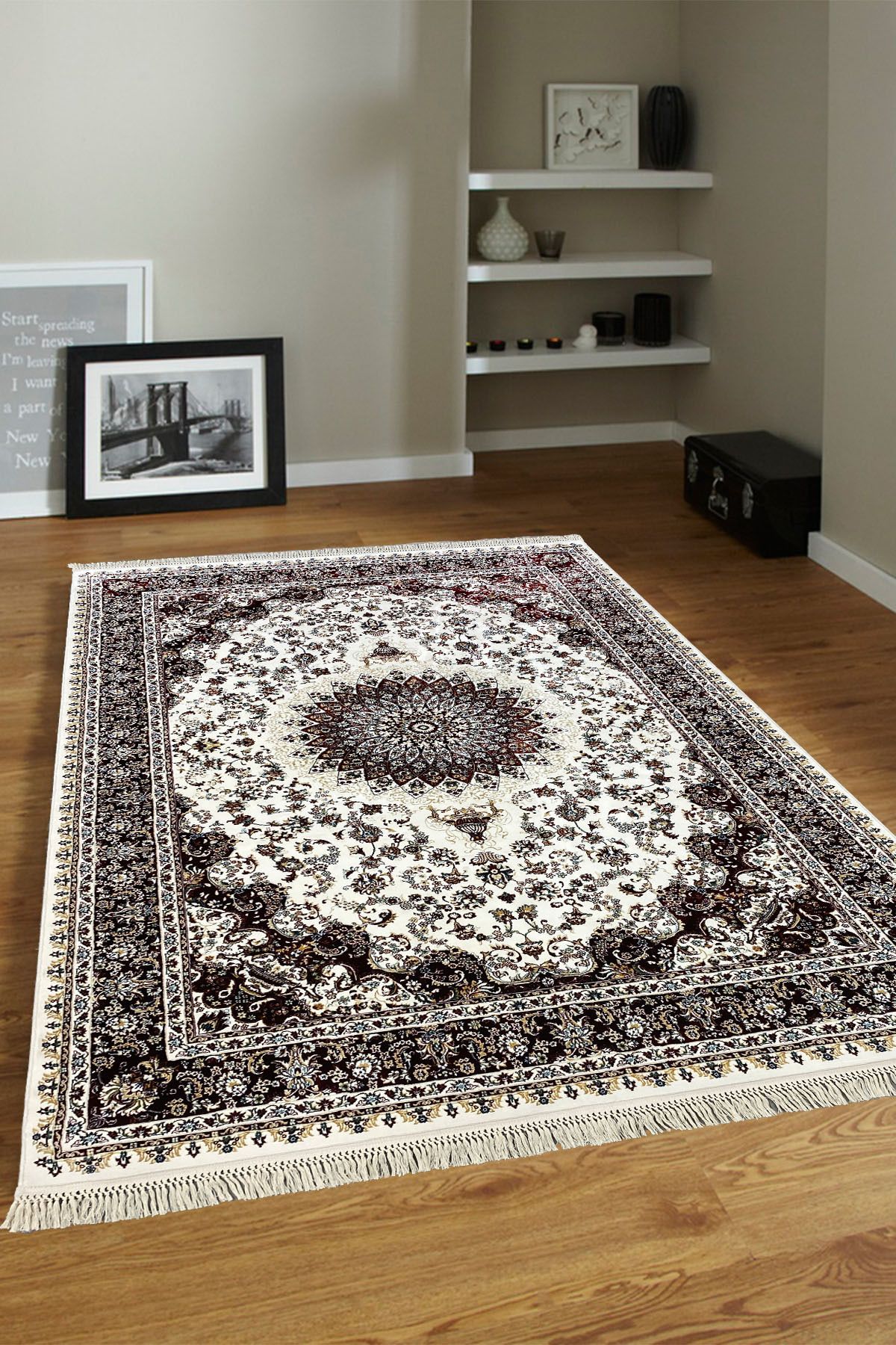 ünalcarpet 4 Metrekare - 6 Metrekare Modern Salon Ve Oturma Odası Halısı Yumuşak Doku Antialerjik Ipek Krem
