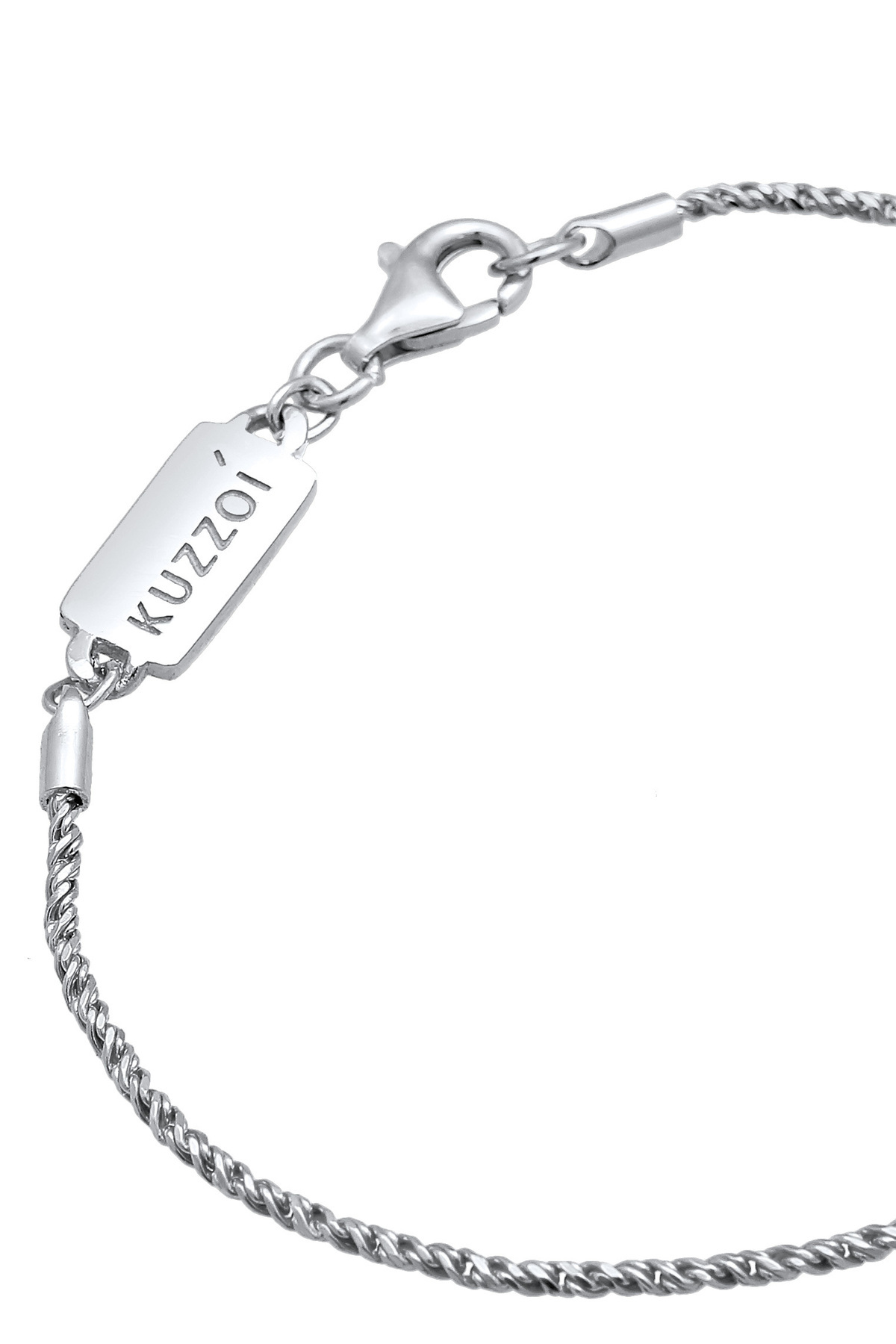 KUZZOI-Armband Herren Kordel Halskette Gedreht Basic Elegant Oxidiert in 925 Sterling Silber 4