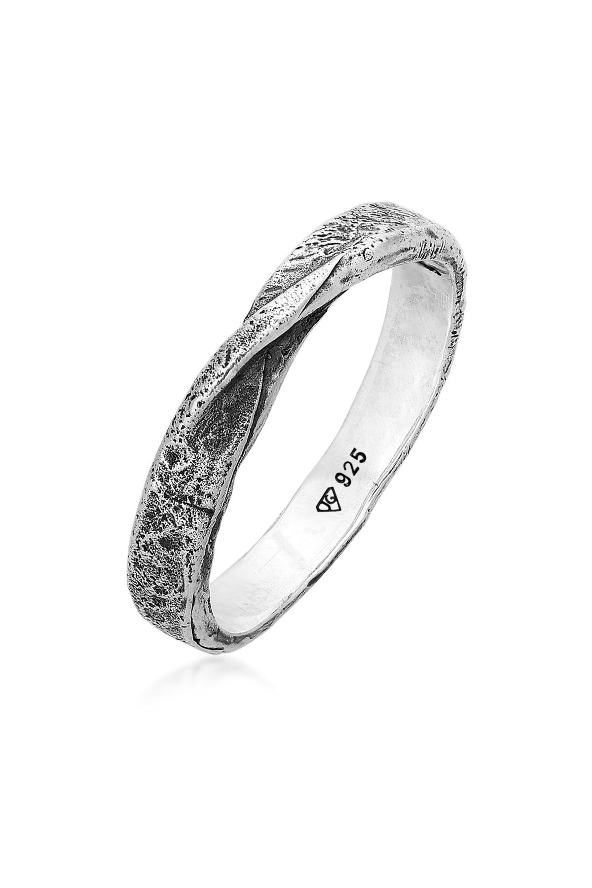 HAZE & GLORY Ring Hg Ring Aus 925 Sterling Silber, Schmuck , Silberring Oxidiert, Twi für Herren - 60