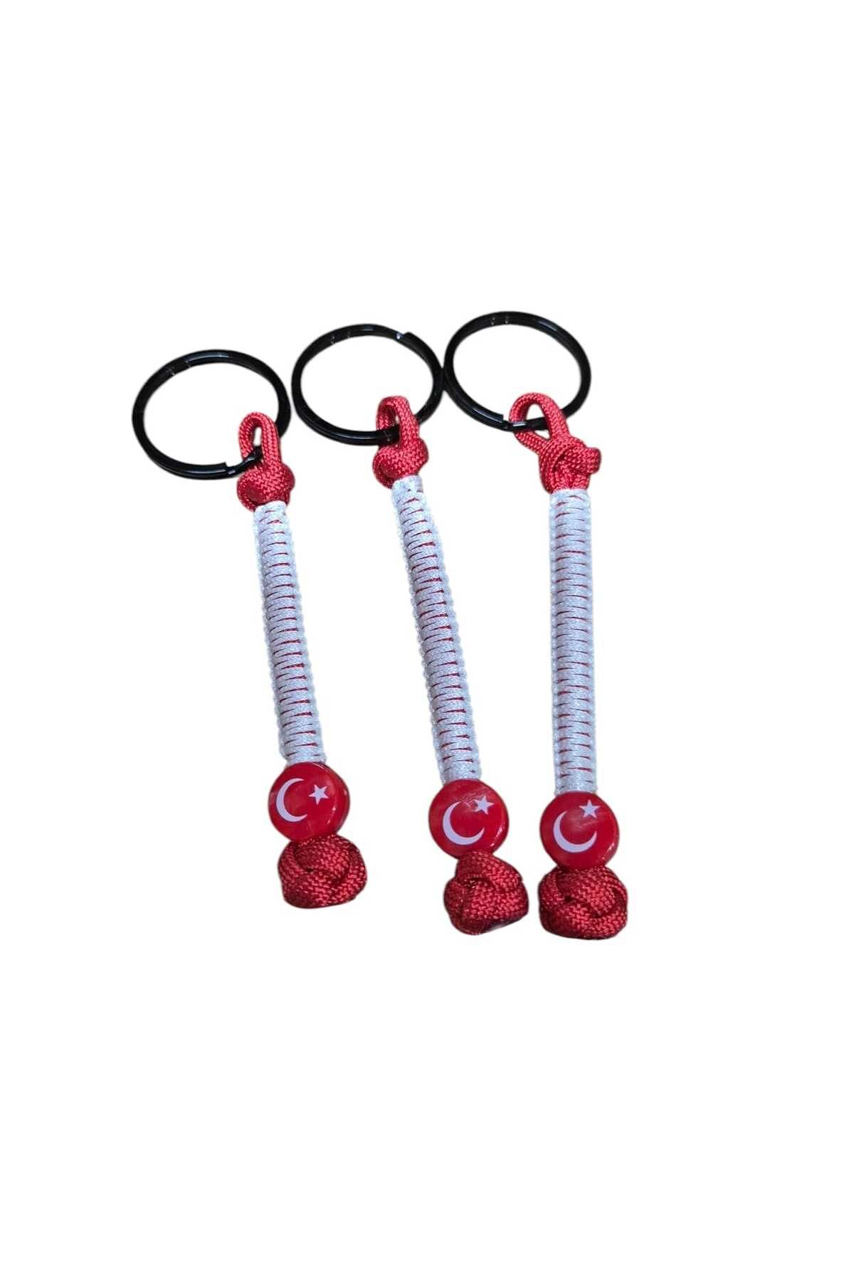 moonparacord Paracord Türk Bayrak Anahtarlık