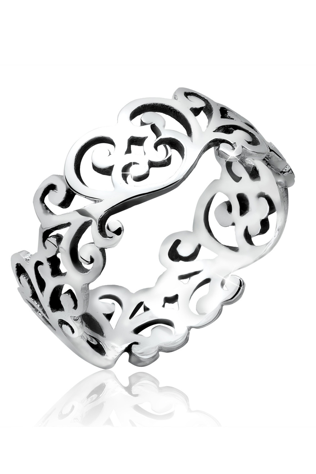 ELLI-Ring Ornament Cut Out Blätter 925 Silber 1