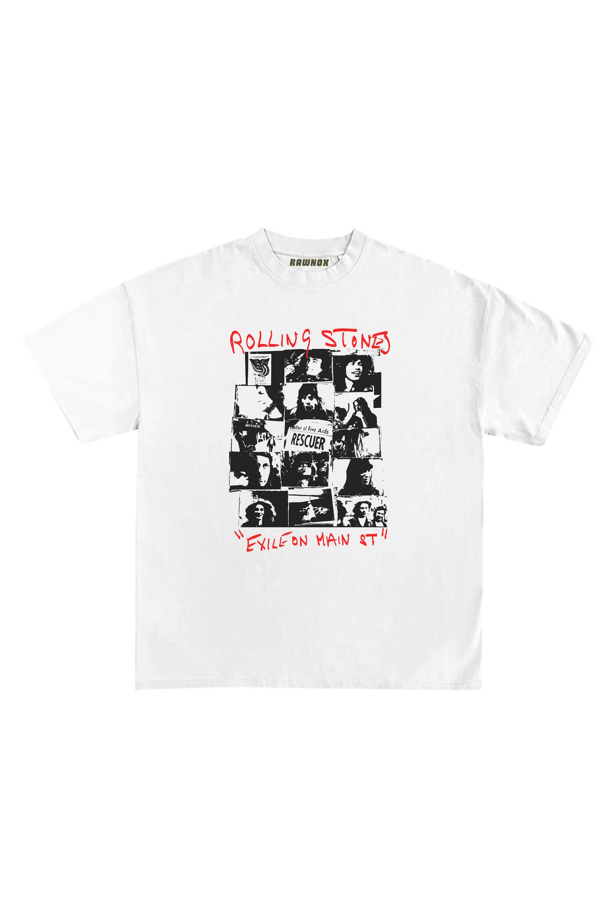 RawNox Unisex Bol Kalıp RawNox Özel Koleksiyon Rolling Stones Tshirt