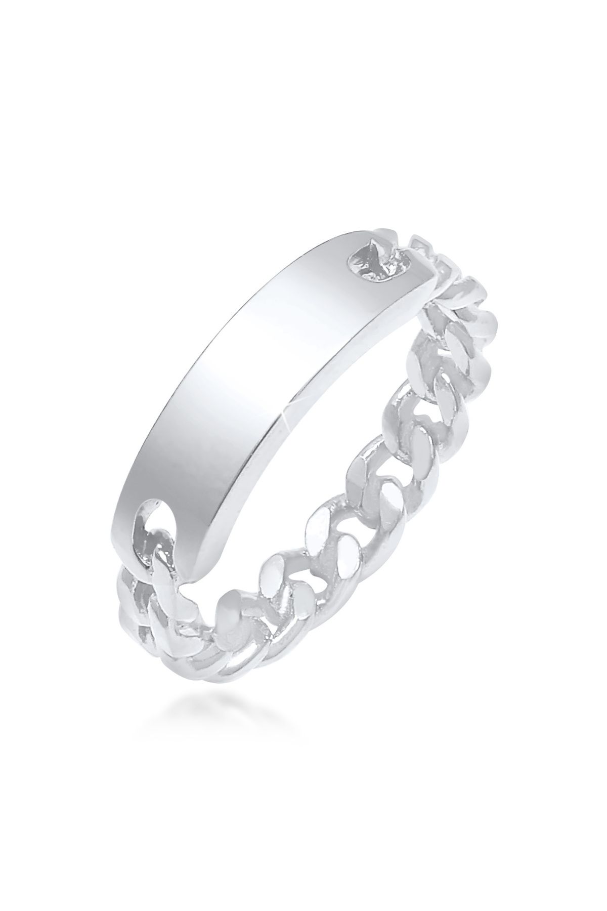 ELLI-Ring Damen Bandring Plättchen Panzerkette Trend Blogger aus 925 Sterling Silber 1