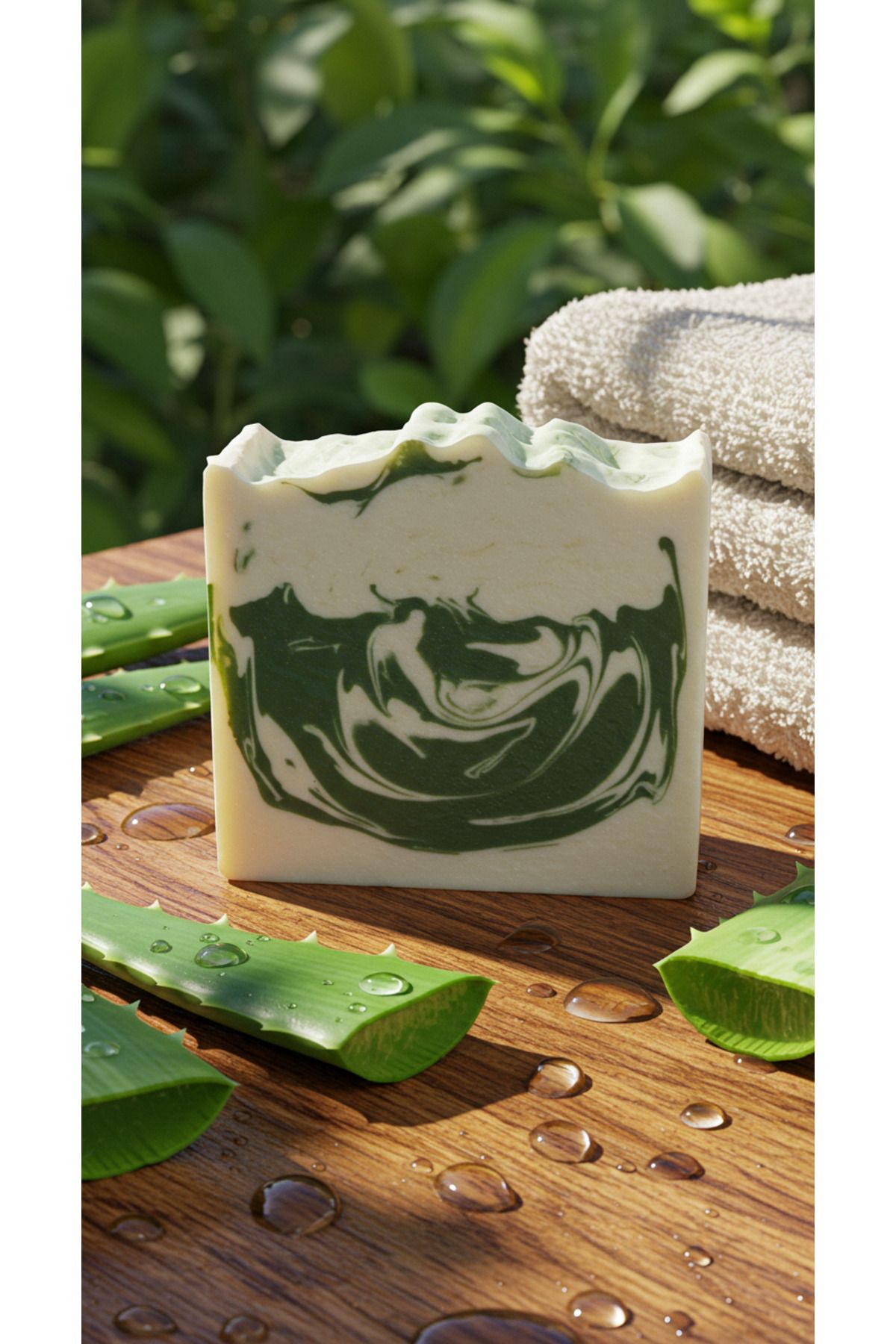 OKTİR ALOE VERA YAĞLI EL YAPIMI SABUN NEMLENDİRİCİ YATIŞTIRICI ETKİLİ Soğuk İşlem Bitkisel İçerikli 100 G