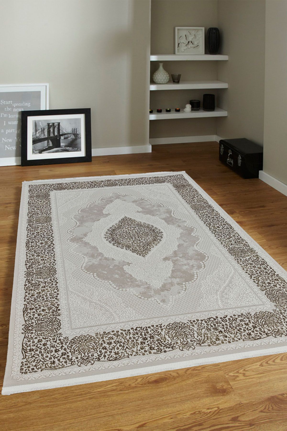 ünalcarpet 4m2-6m2 Bambu Tarz Modern Sık Dokuma Halı Salon Oturma Odası Mutfak Halısı Antialerjik Mavi