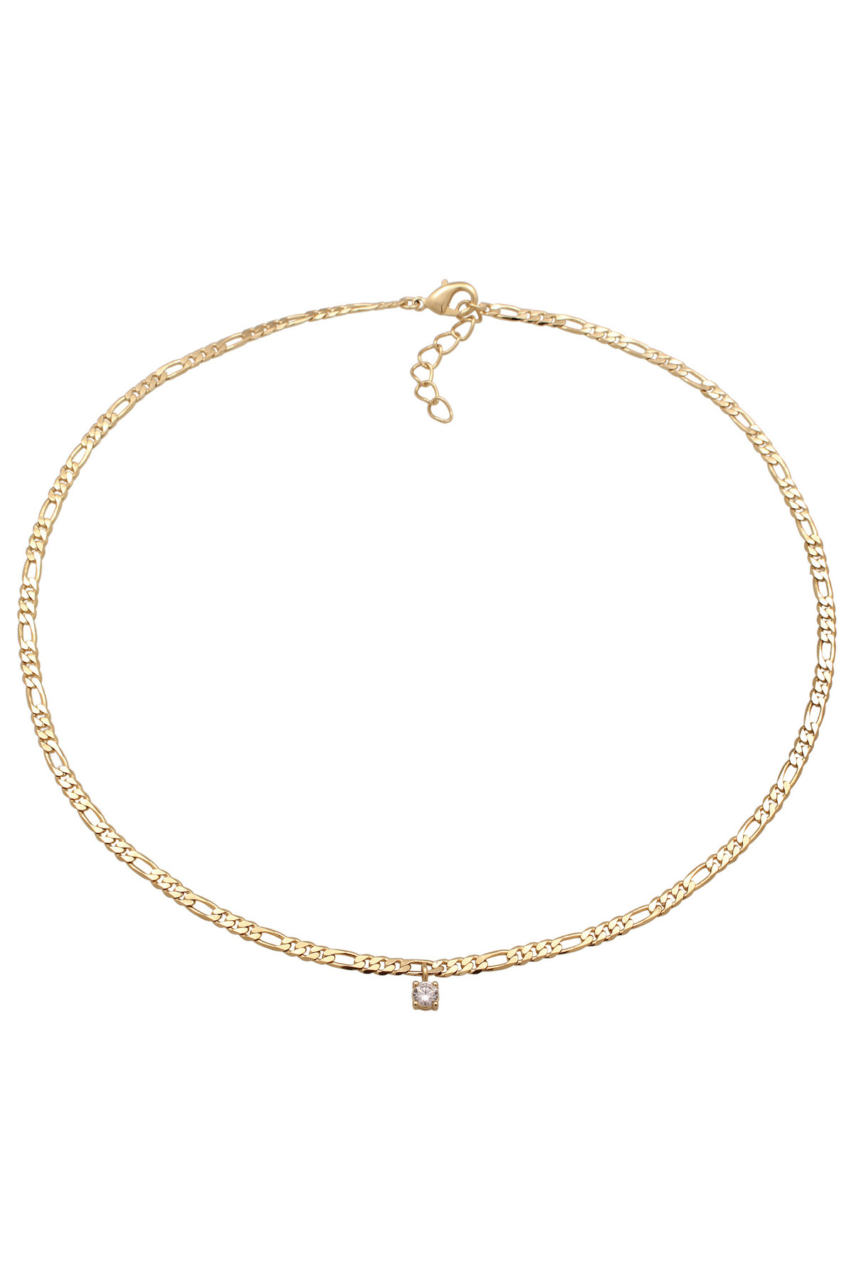 ELLI-Halskette Damen Solitär Anhänger Goldfarben mit Zirkonia Kristallen 3