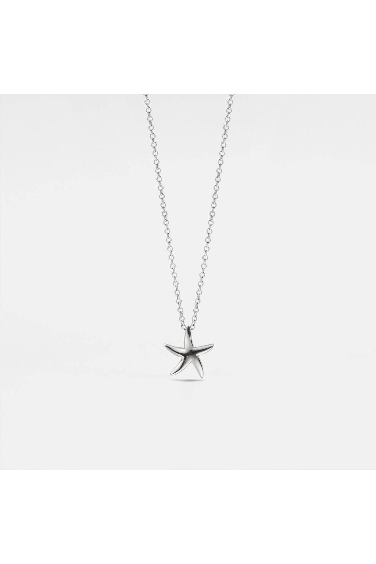 VESTA JEWELRY 925 Ayar Gümüş Kadın Deniz Yıldızı Model Altın Kaplamalı Kolye