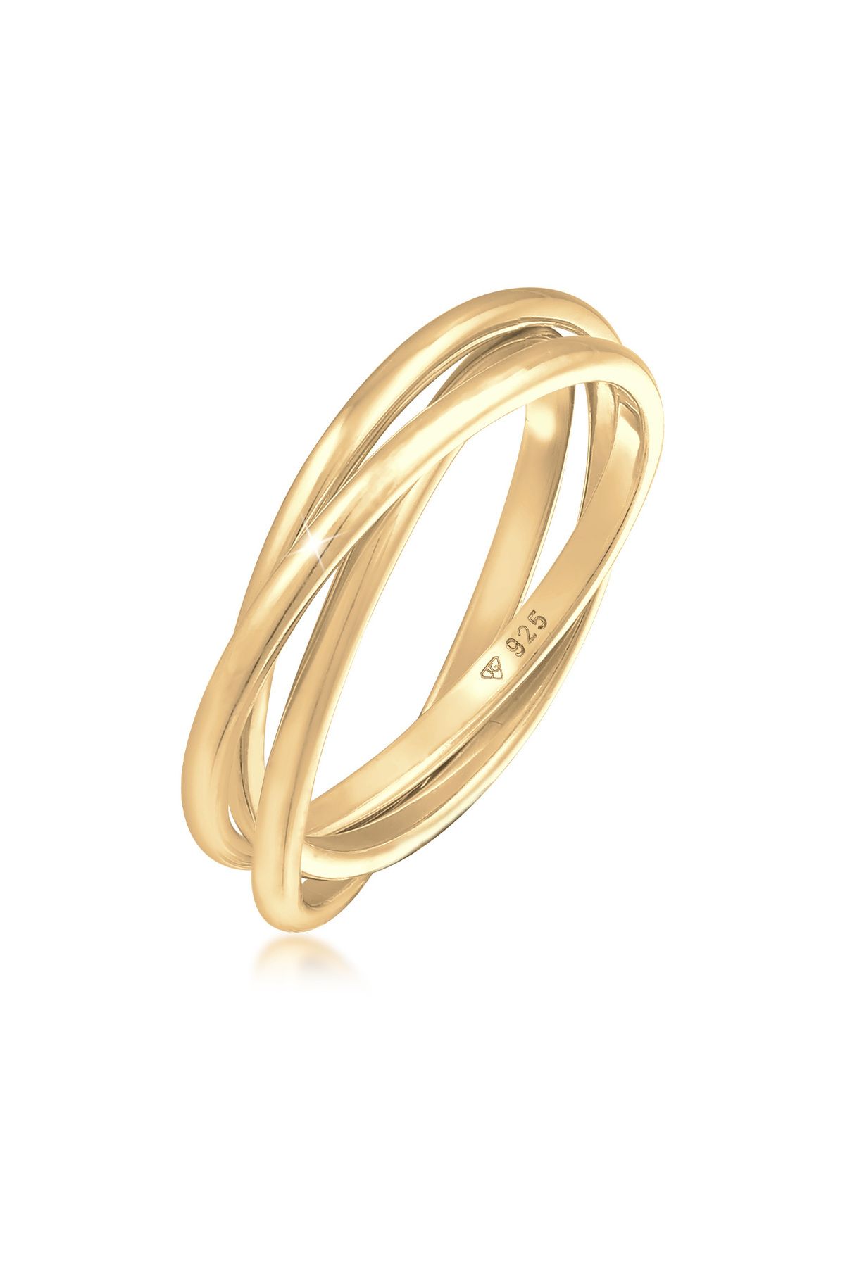 ELLI Ring Wickelring Trini Look Basic Minimal Trend Aus 925 Sterling Silber für Damen - 54