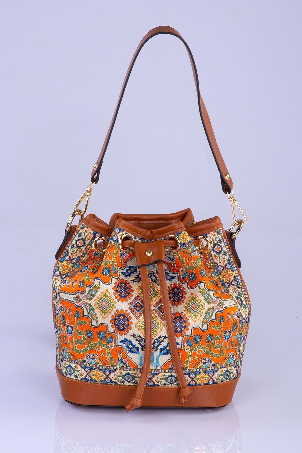 MODA Etnik Desenli Günlük Dokuma Kadın Omuz Ve Sırt Çantası