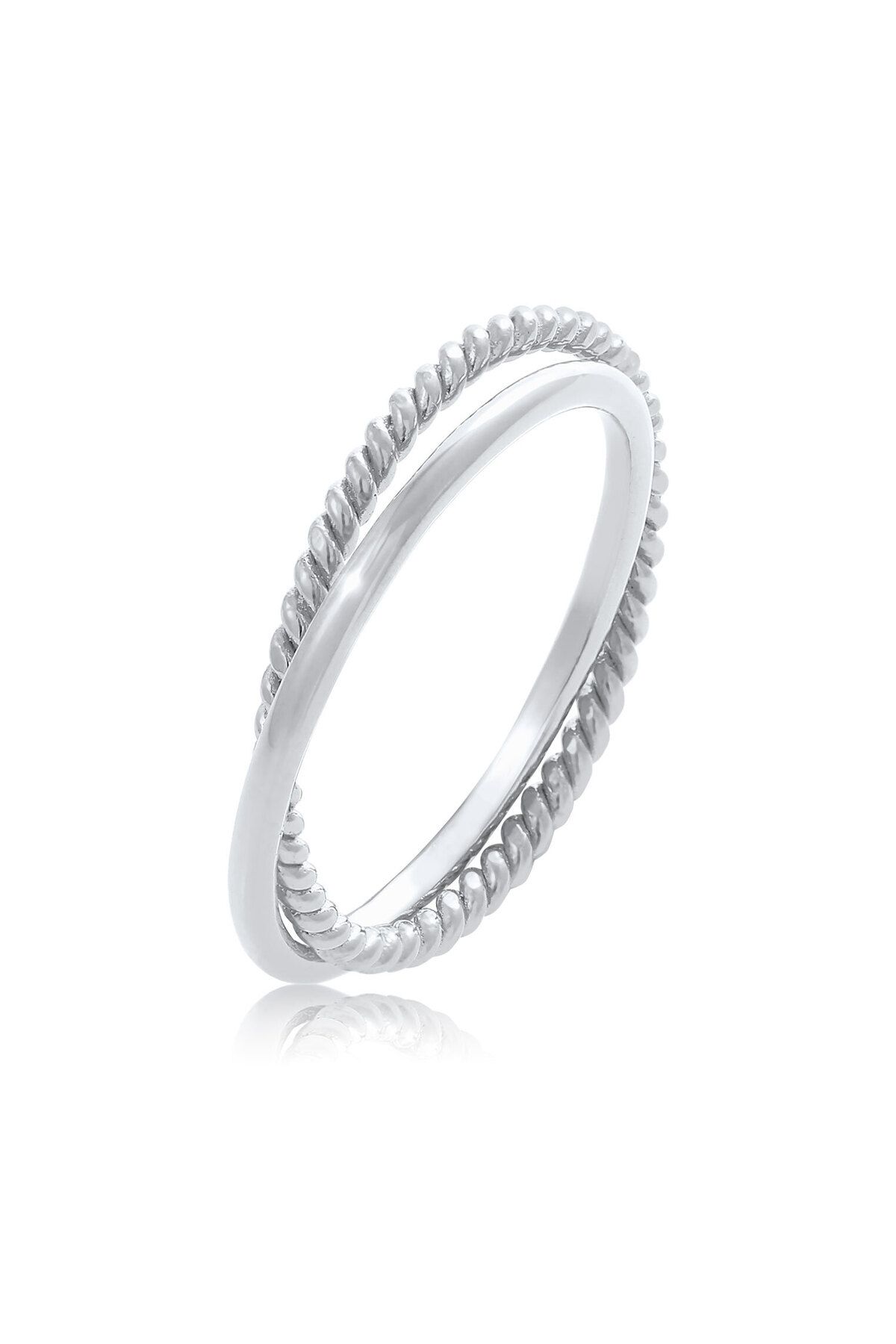 ELLI Ring Wickel Klassisch Filigran Gedreht Trend Aus 925 Sterling Silber für Damen - 66