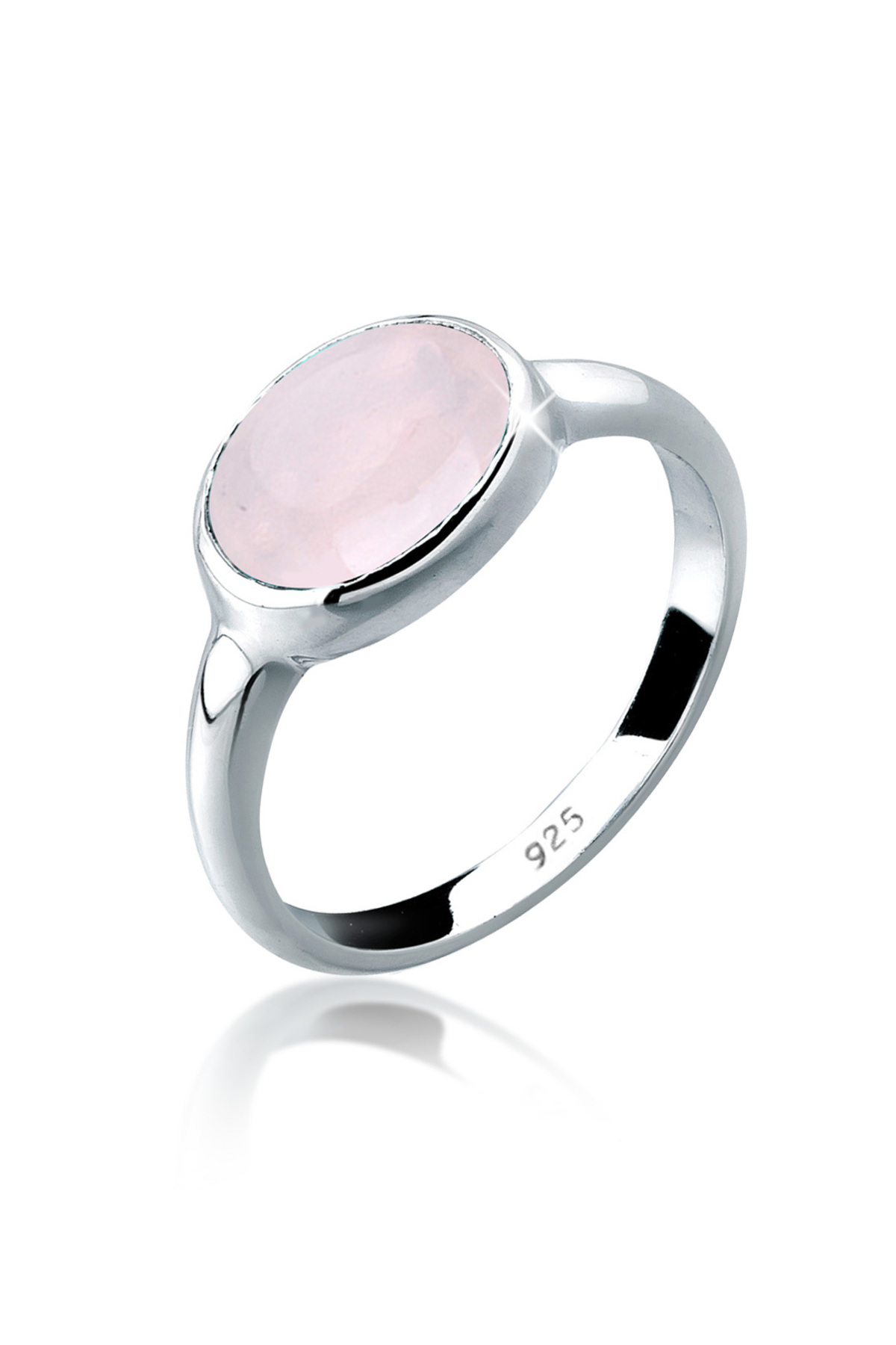 ELLI-Ring Rosenquarz Solitär 925 Sterling Silber 1