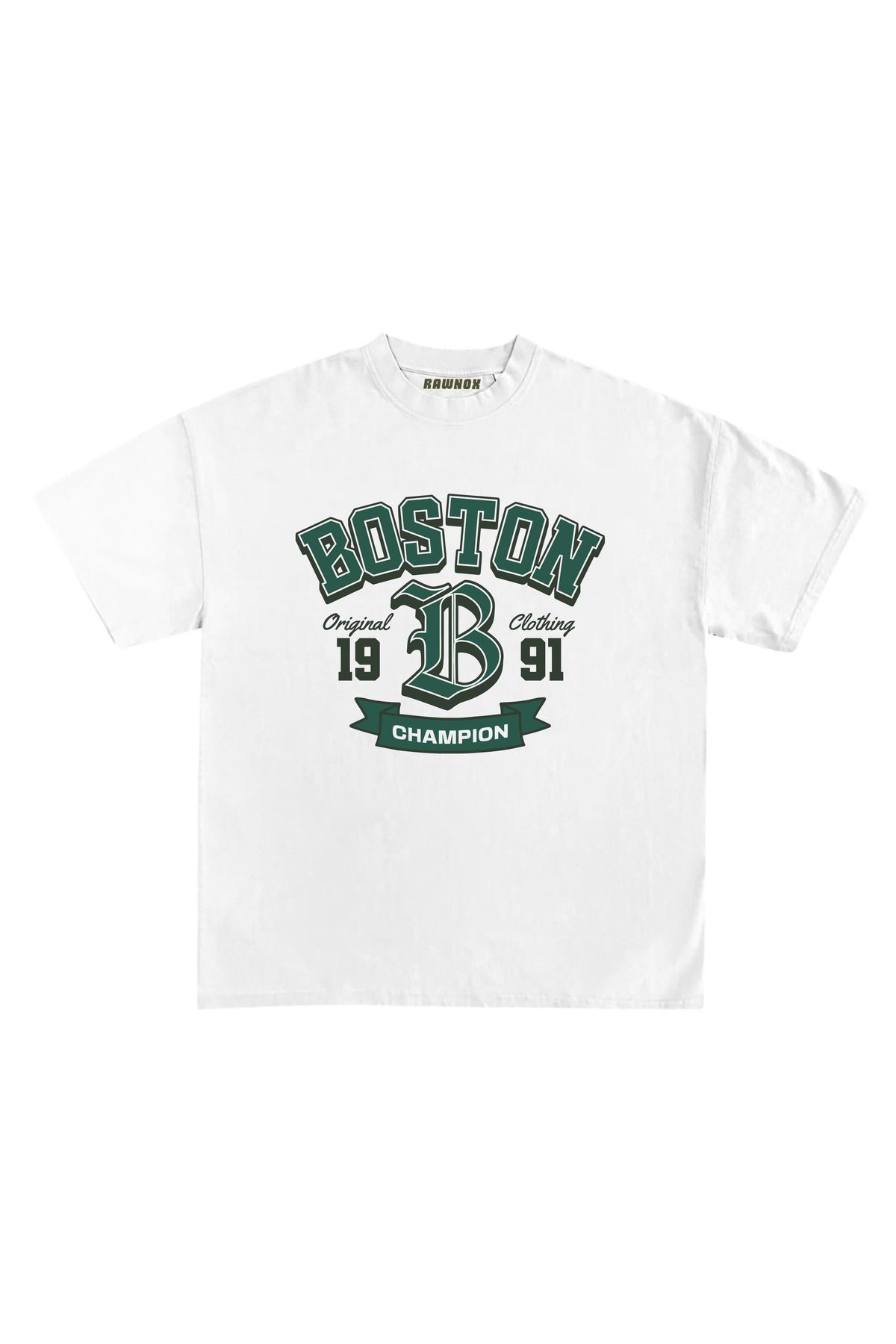 RawNox Unisex Bol Kalıp RawNox Özel Koleksiyon Boston Tshirt
