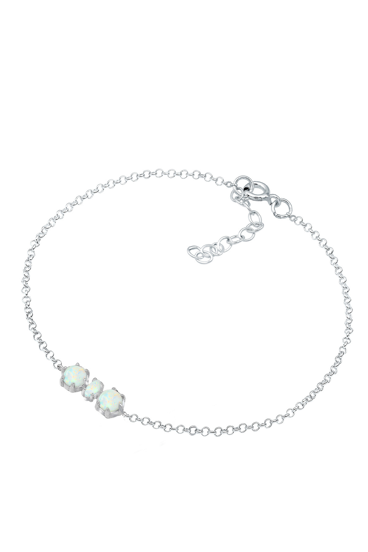 ELLI-Bracelet Armband Armkettchen Synthetischer Opal Trend 925 Silber 2