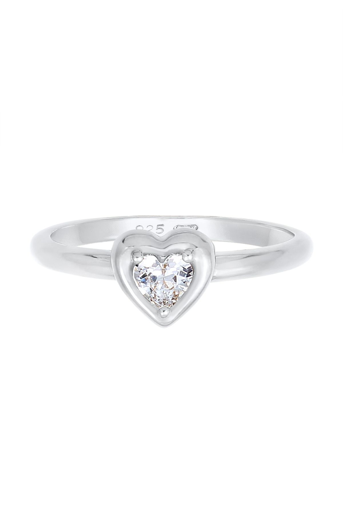 ELLI-Ring Herz Liebe Verlobung Zirkonia Kristall 925 Silber 2