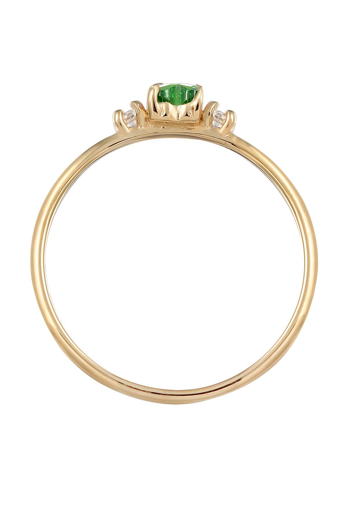 ELLI-Ring Herz Zirkonia Grün Liebe 925 Silber vergoldet 3