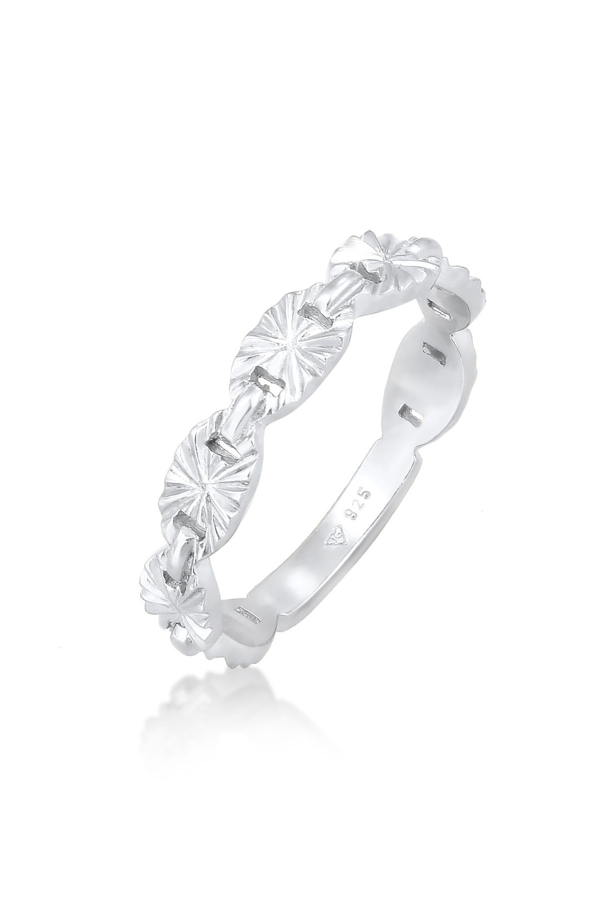 ELLI-Ring Damen Bandring Plättchen Stern Look Elegant Trend Blogger in 925 Sterling Silber 1