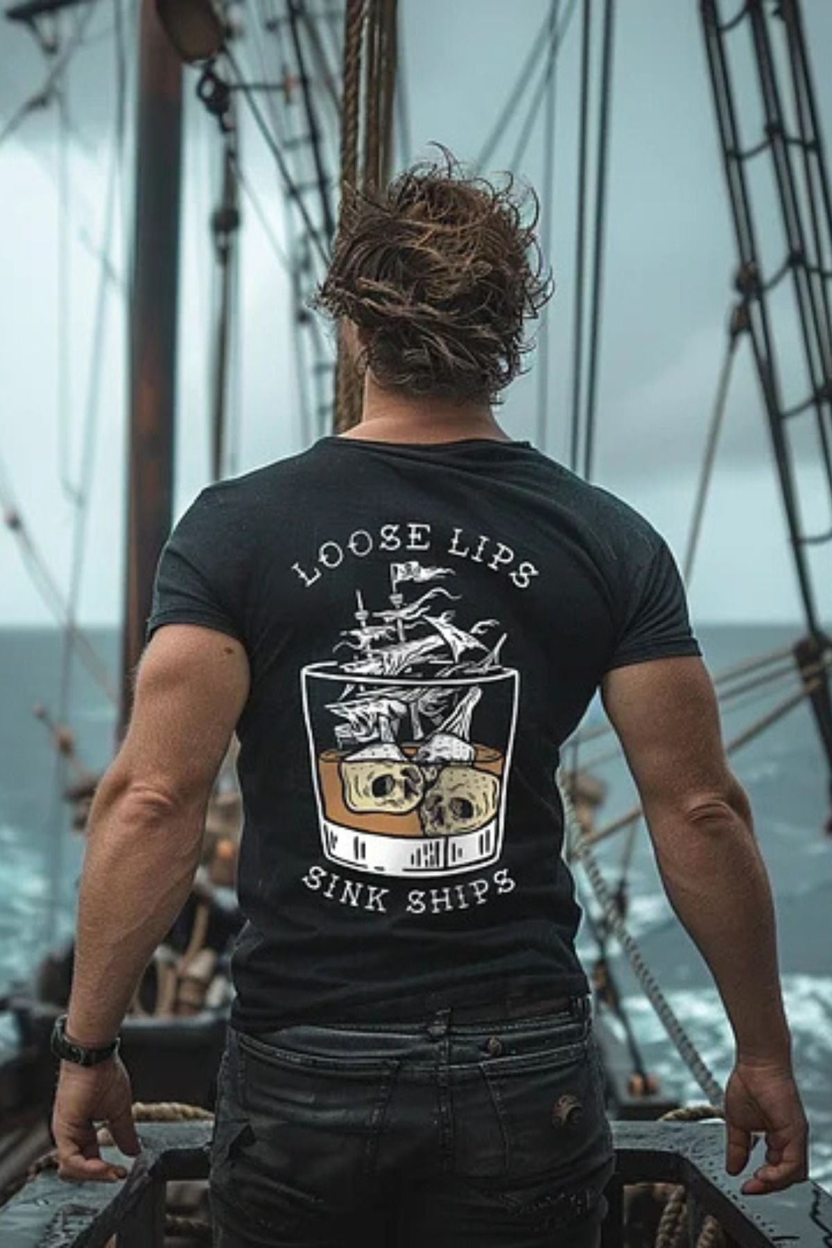 DESCARTES LOOSE LIPS SINK SHIPS Baskılı T-shirt
