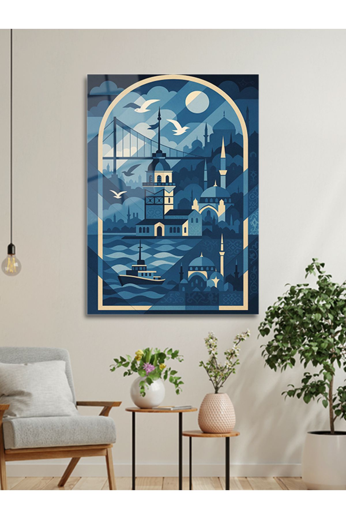 ARTSTATİONS Mavi İstanbul – Modern Siluet 4 mm Cam Tablo