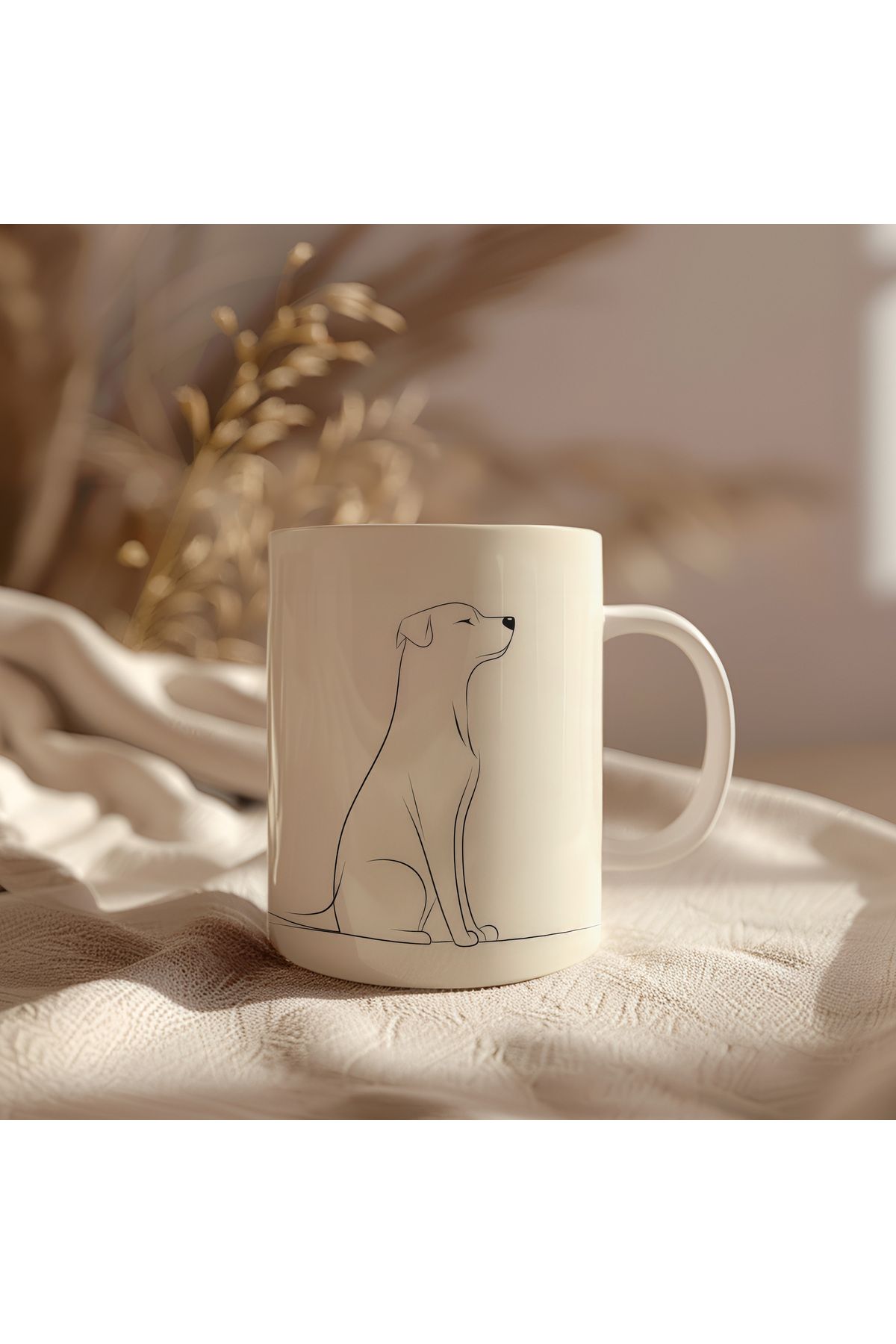 waspandhornet Sadeliğin Güzelliği: Minimalist Köpek Tasarımlı Kupa