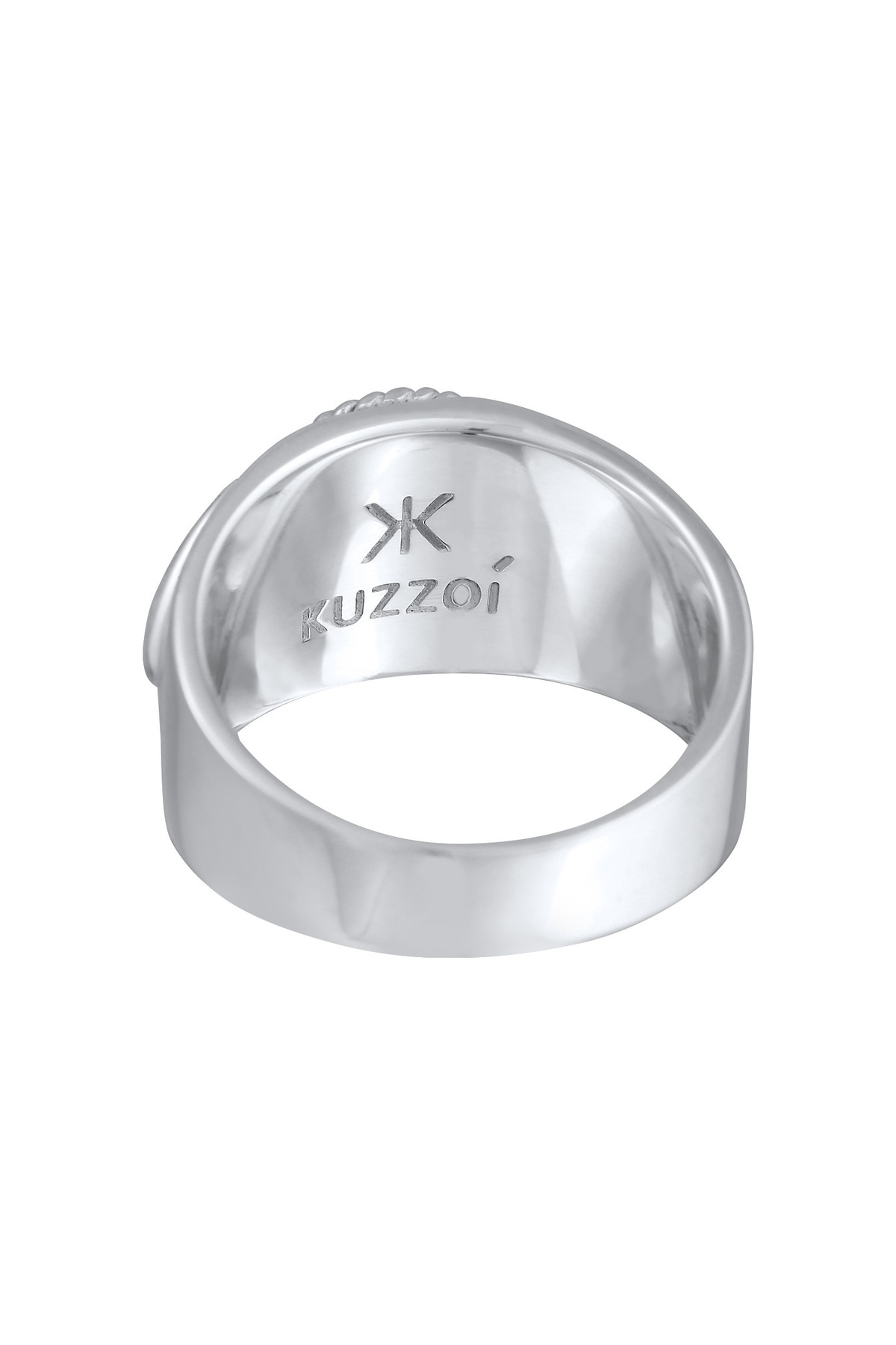 KUZZOI-Ring Herren Siegelring Oval mit Howlith Edelstein in 925 Sterling Silber 4