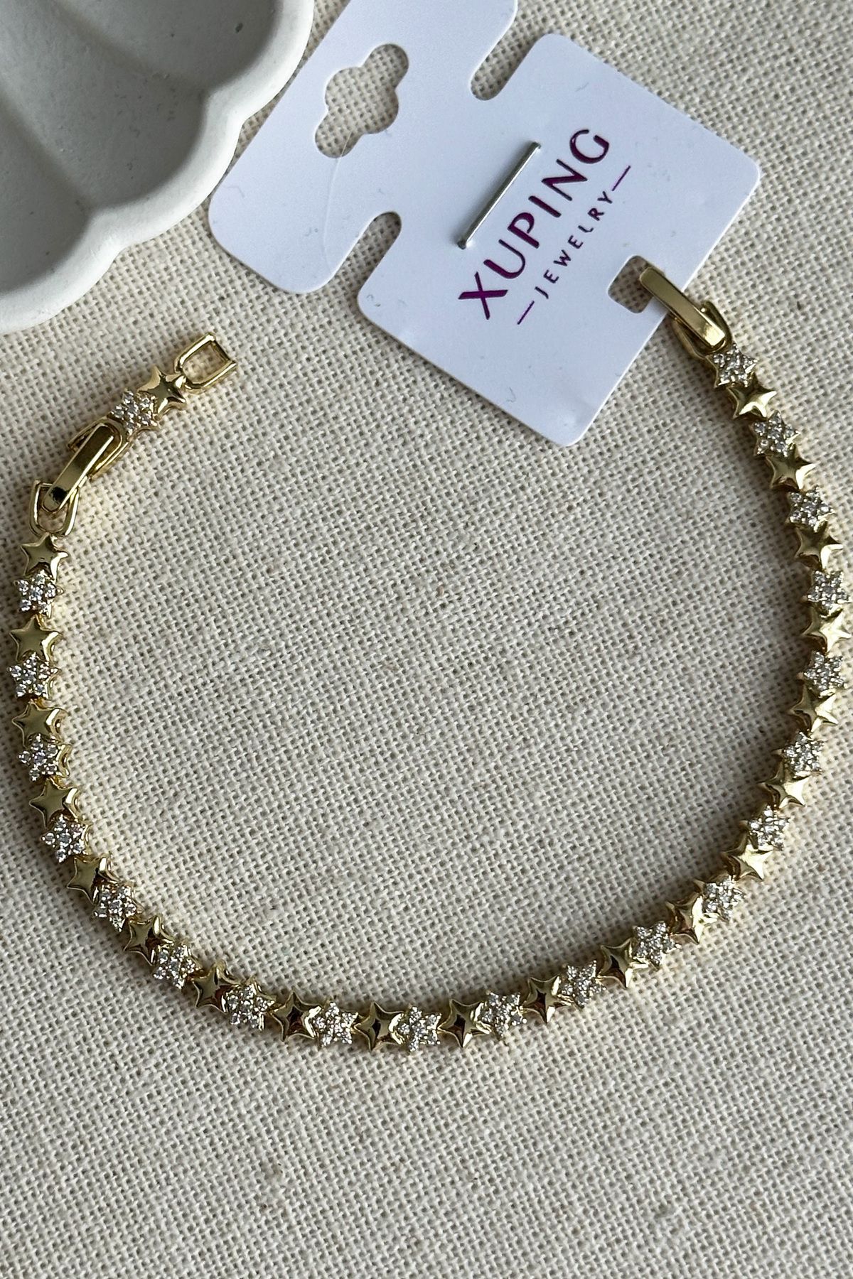 Modacaprea Xuping 14K 17+2 cm Taşlı Yıldız Kadın Bileklik Kadın Karamaz Bileklik Yıldız Bileklik