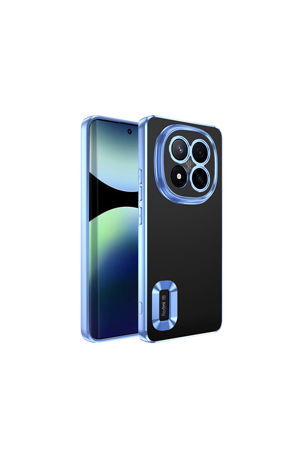 Başkenttekno Xiaomi Redmi Note 14 Pro Plus Kılıf Logo Gösteren Parlak Kenarlı Kamera Lens Korumalı Şeffaf Omega S